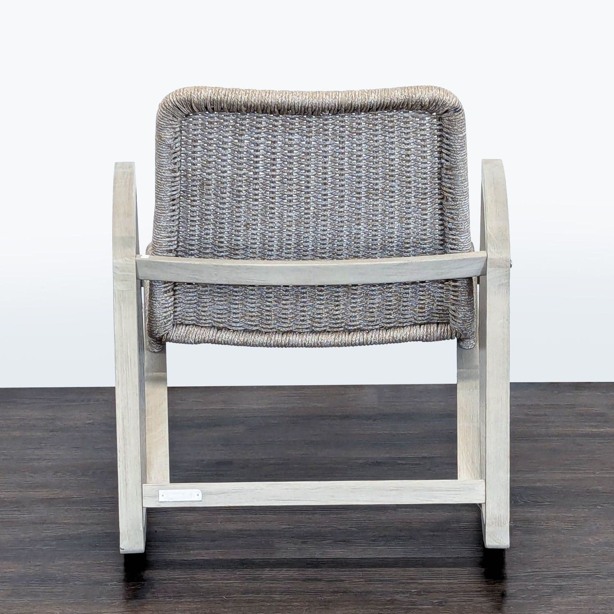 Article Lynea Modern Woven Rope Lounge Rocking Chair - Light Wood Frame - Thumbnail 4