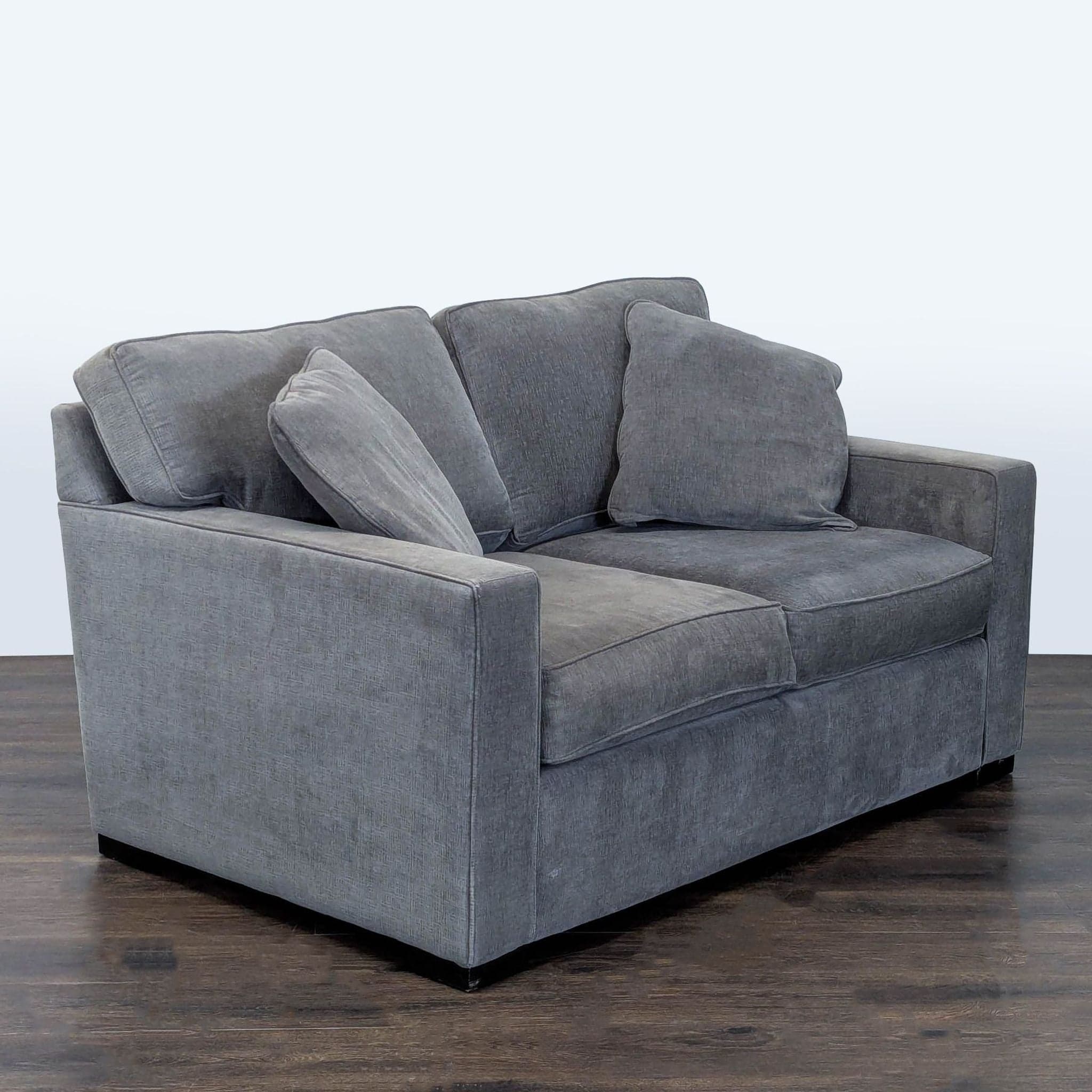 Jonathan Louis Modern Gray Loveseat with Loose Back Cushions - Thumbnail 3