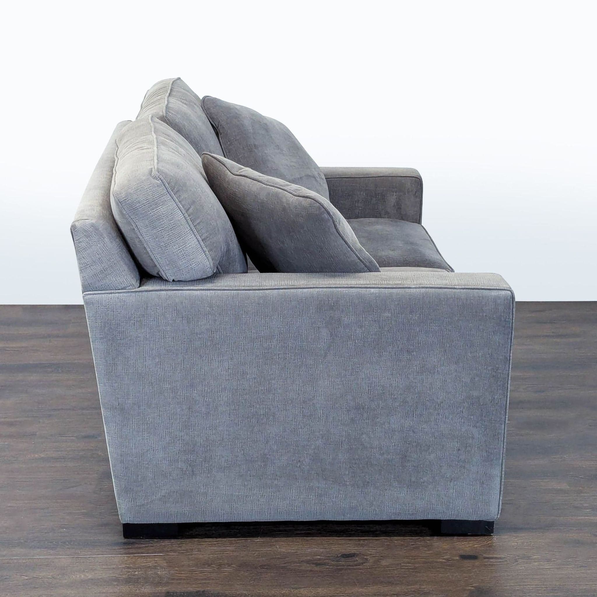 Jonathan Louis Modern Gray Loveseat with Loose Back Cushions - Thumbnail 2