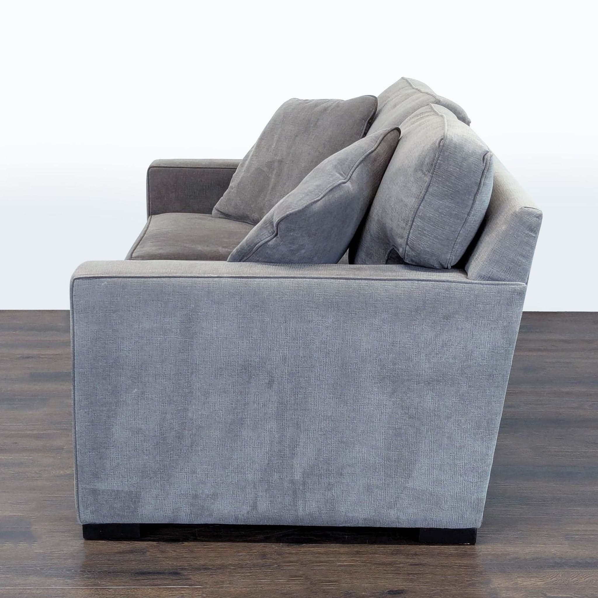Jonathan Louis Modern Gray Loveseat with Loose Back Cushions - Thumbnail 5