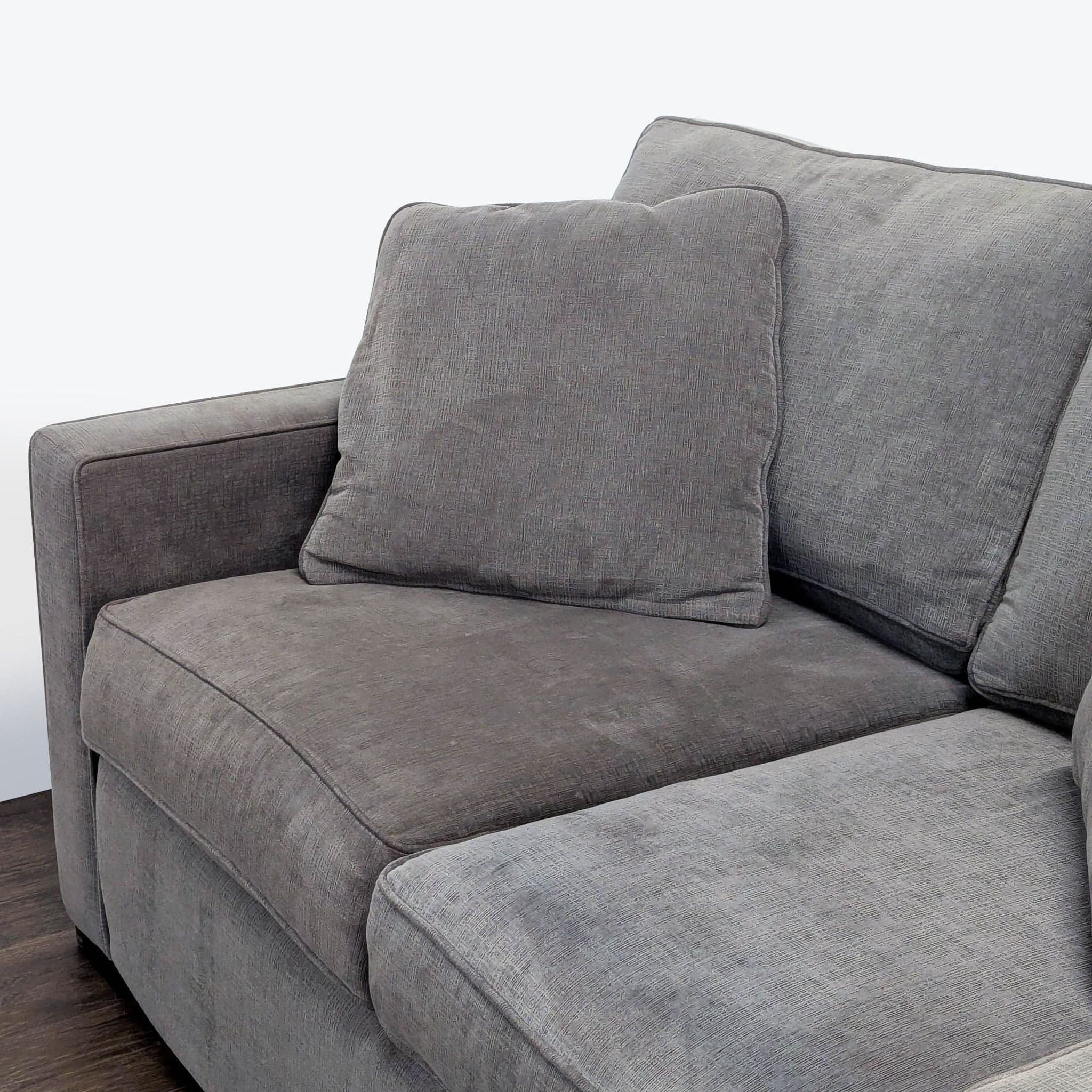 Jonathan Louis Modern Gray Loveseat with Loose Back Cushions - Thumbnail 6