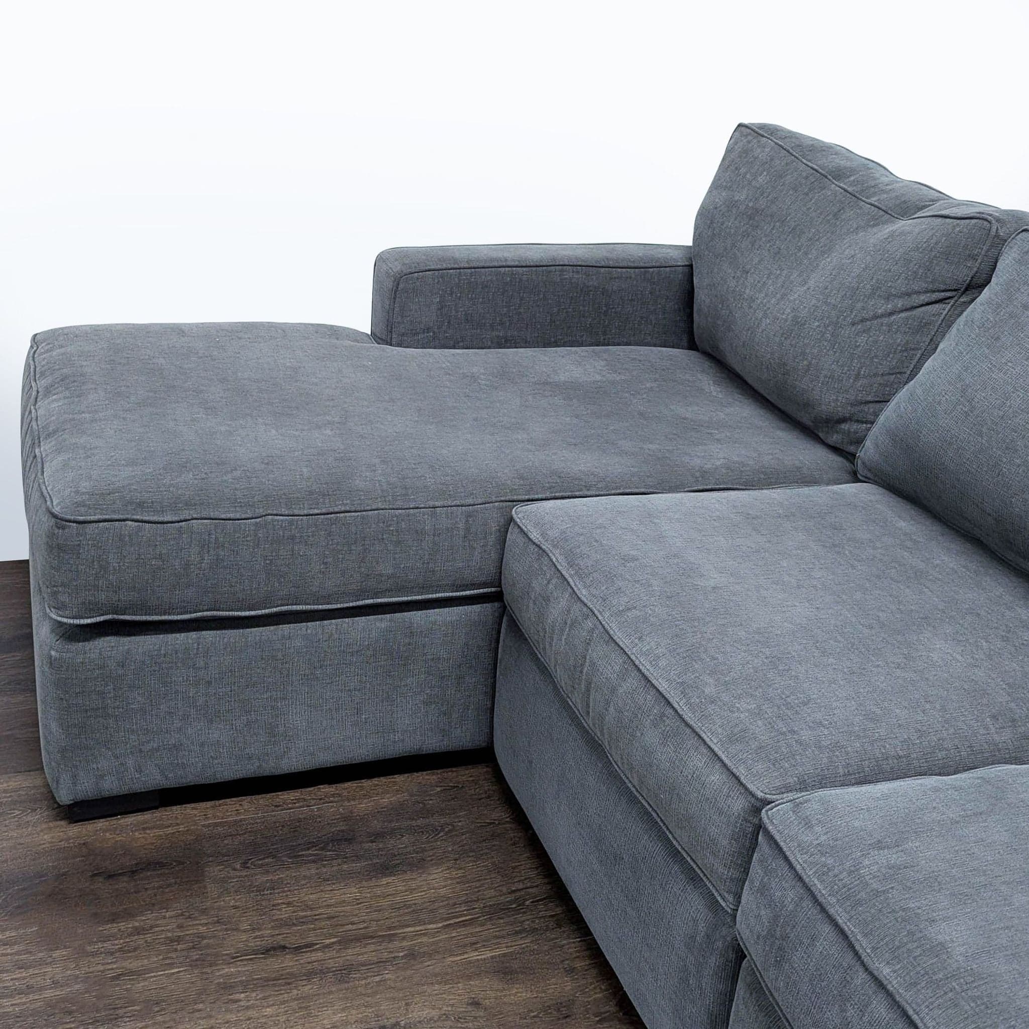 Jonathan Louis Gray Fabric Sectional Sofa with Chaise - Comfortable & Spacious - Thumbnail 5