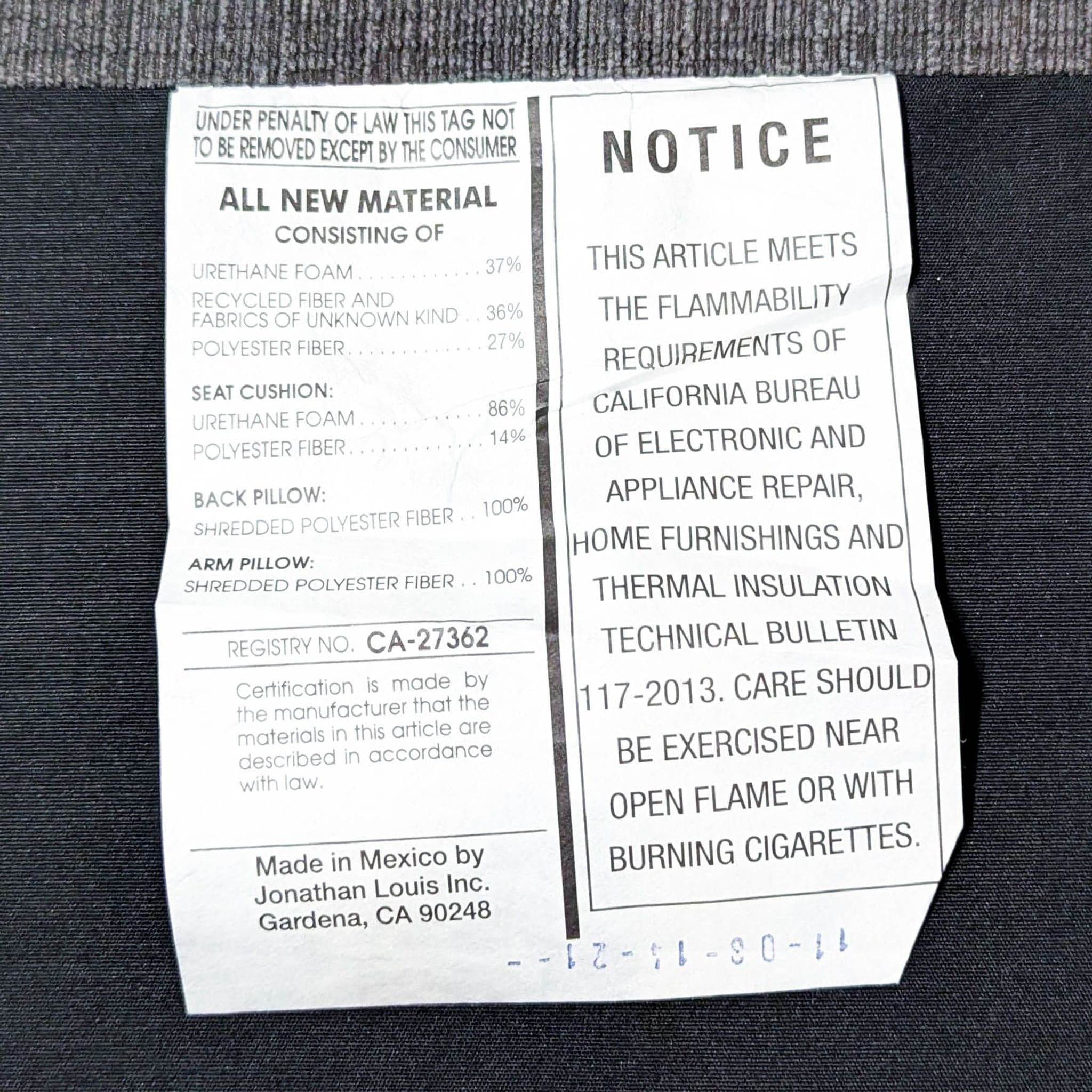 Jonathan Louis Gray Fabric Sectional Sofa with Chaise - Comfortable & Spacious - Thumbnail 9