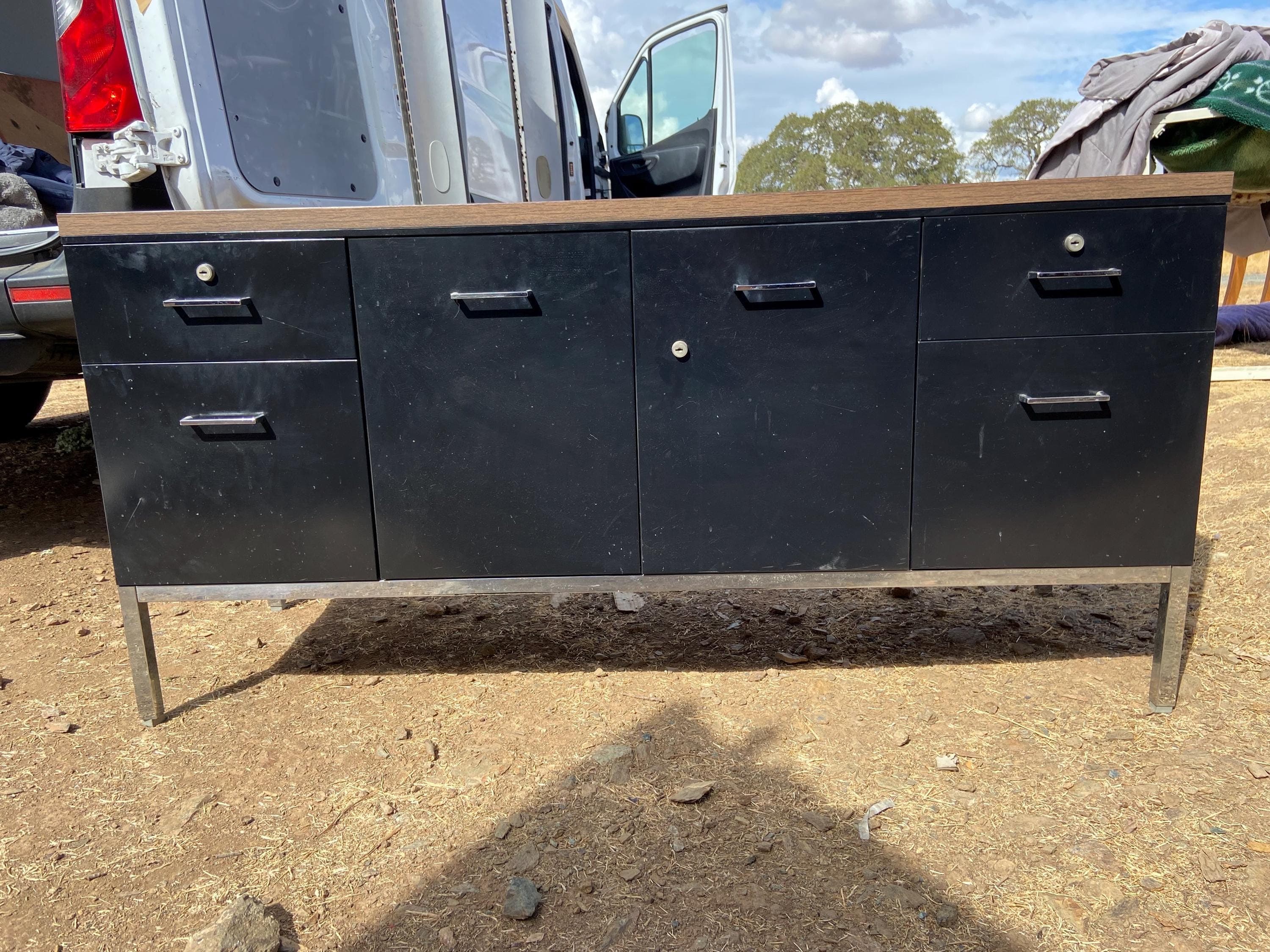Steelcase vintage mid century modern metal tanker credenza Sideboard - Image 1