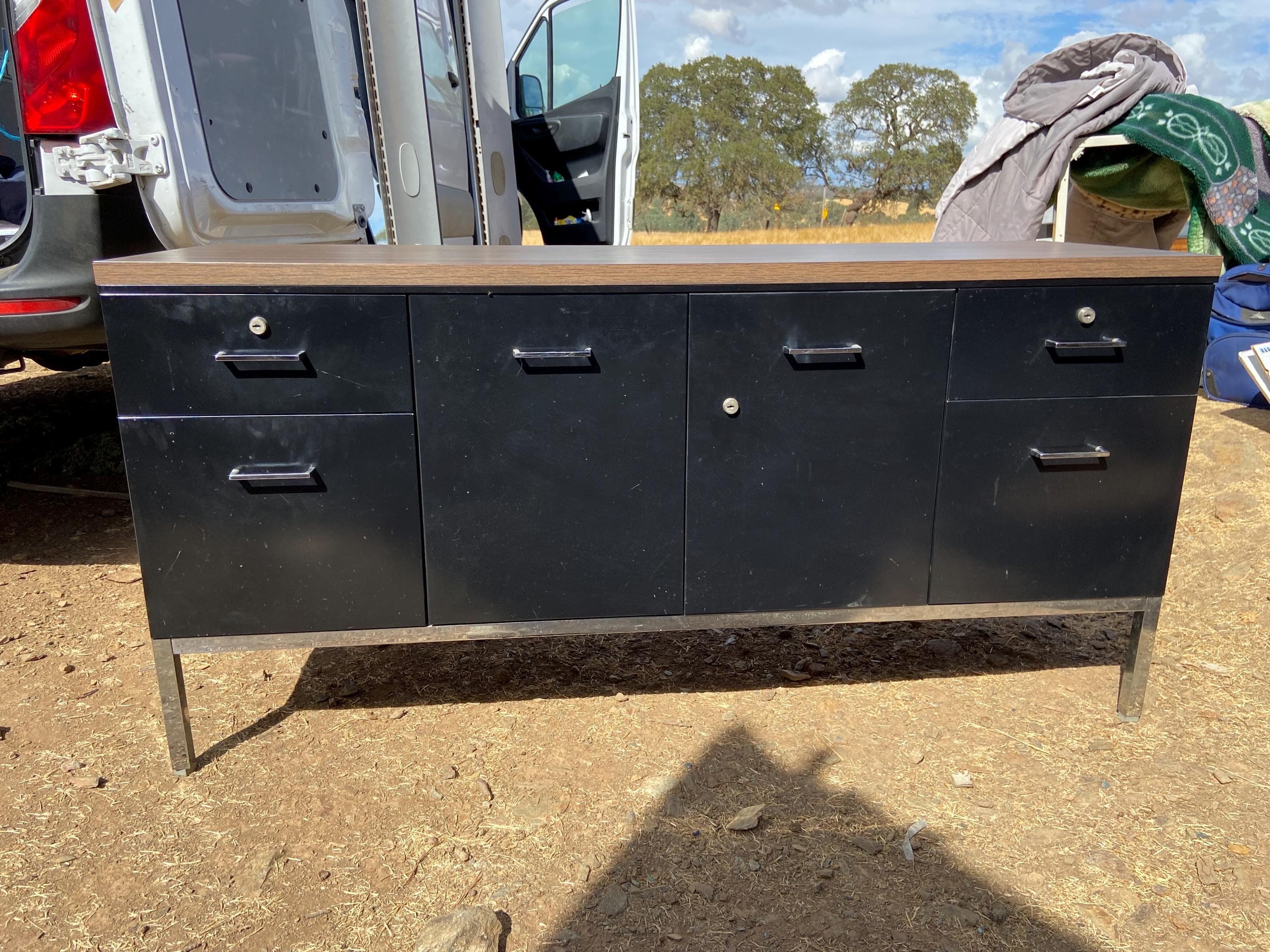 Steelcase vintage mid century modern metal tanker credenza Sideboard - Thumbnail 4