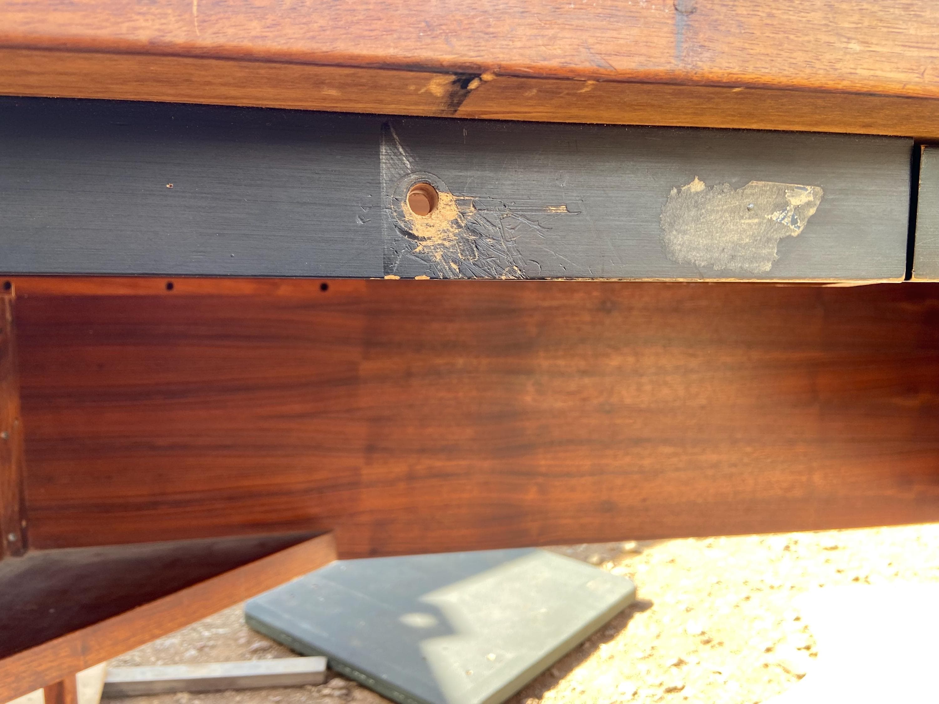 vintage mid century modern Jens Risom executive walnut desk - Thumbnail 8