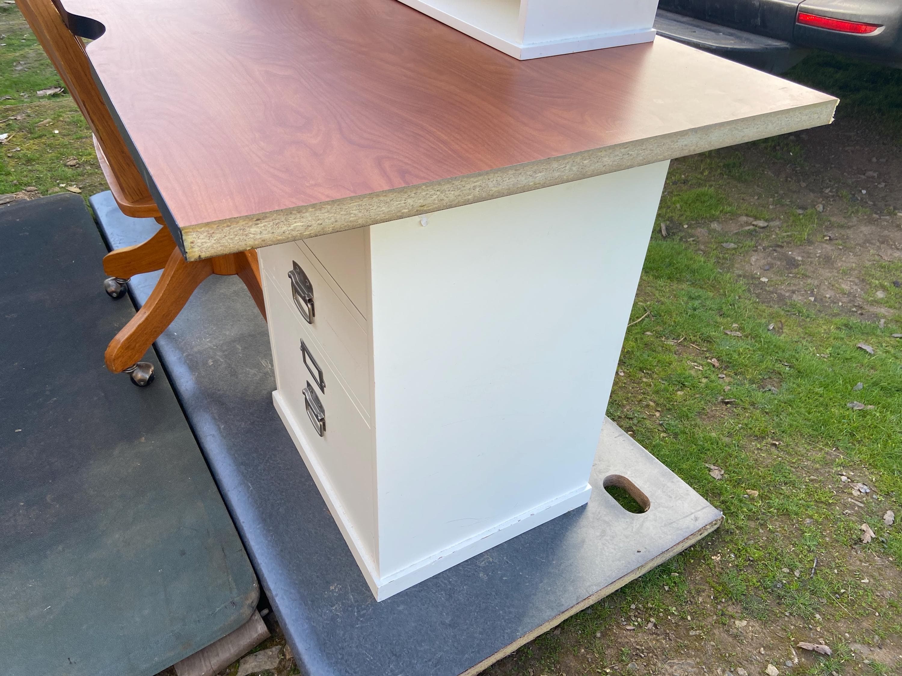 pottery barn Bedford Desk Set And Swivel Rolling Chair Selling As A Set Only - Thumbnail 8