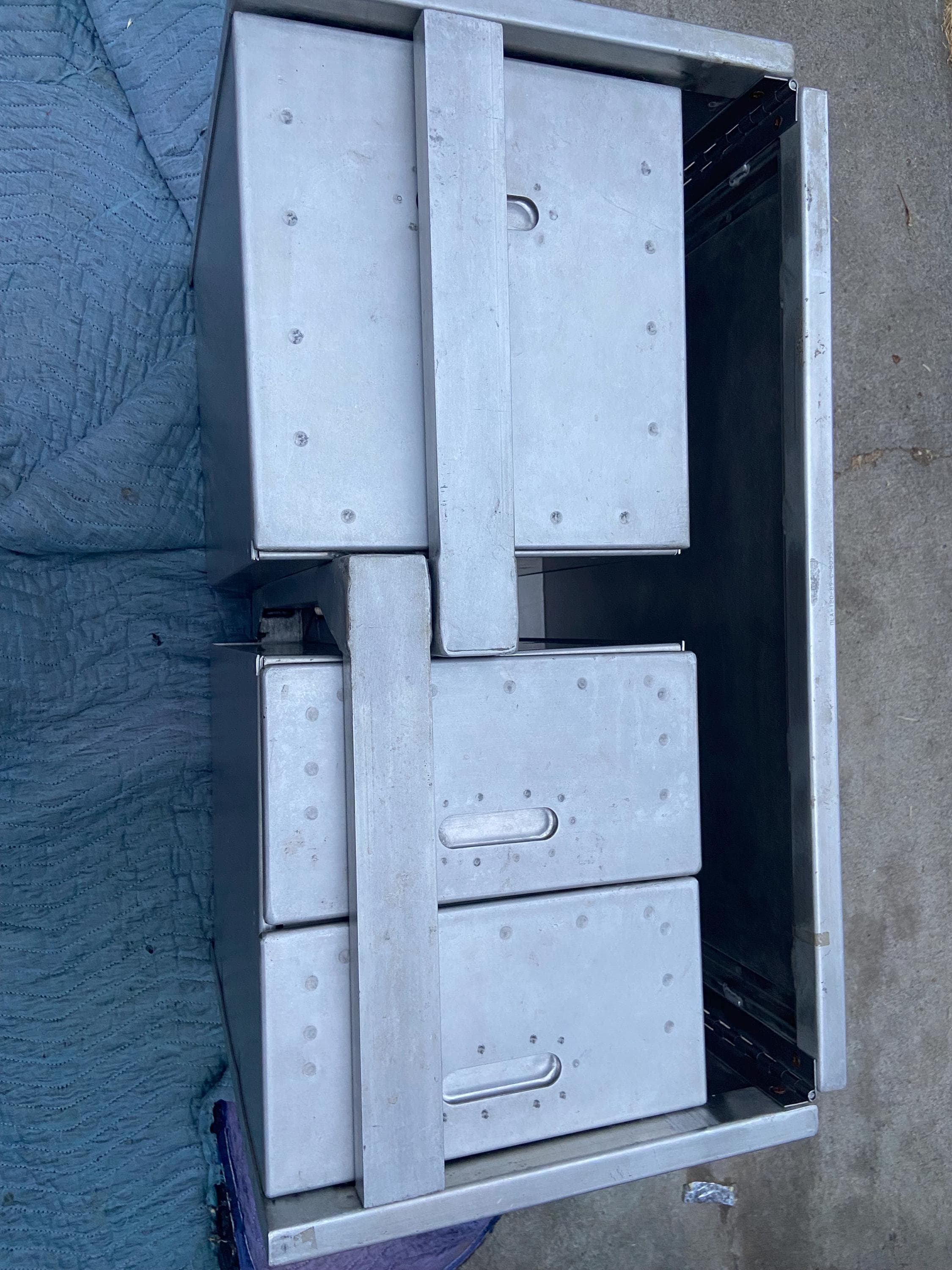 vintage military aluminum folding field tanker desk WWII era - Thumbnail 5