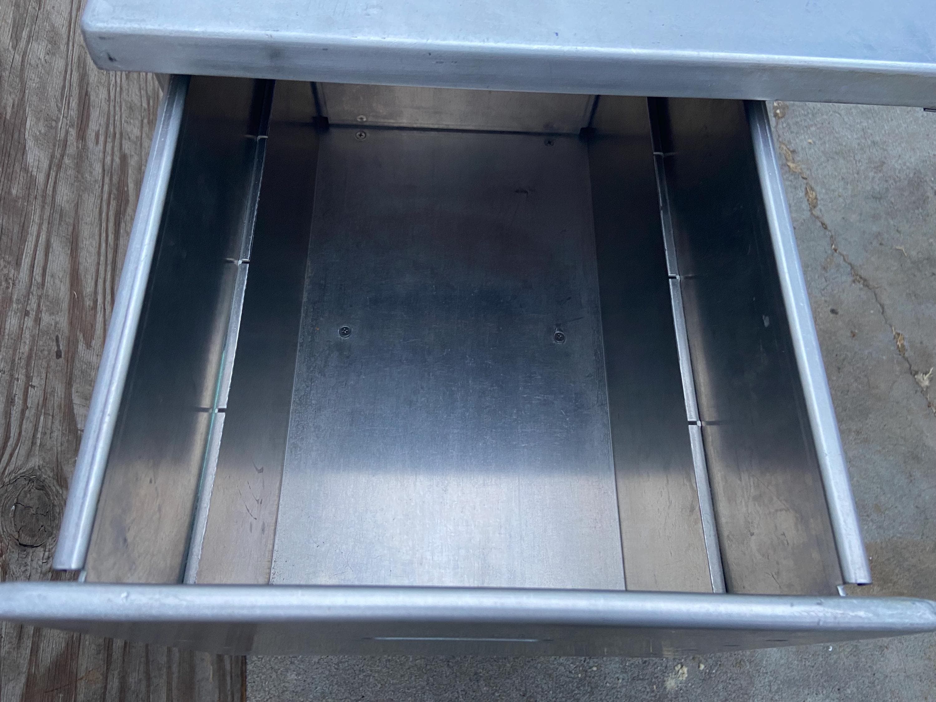 vintage military aluminum folding field tanker desk WWII era - Thumbnail 8