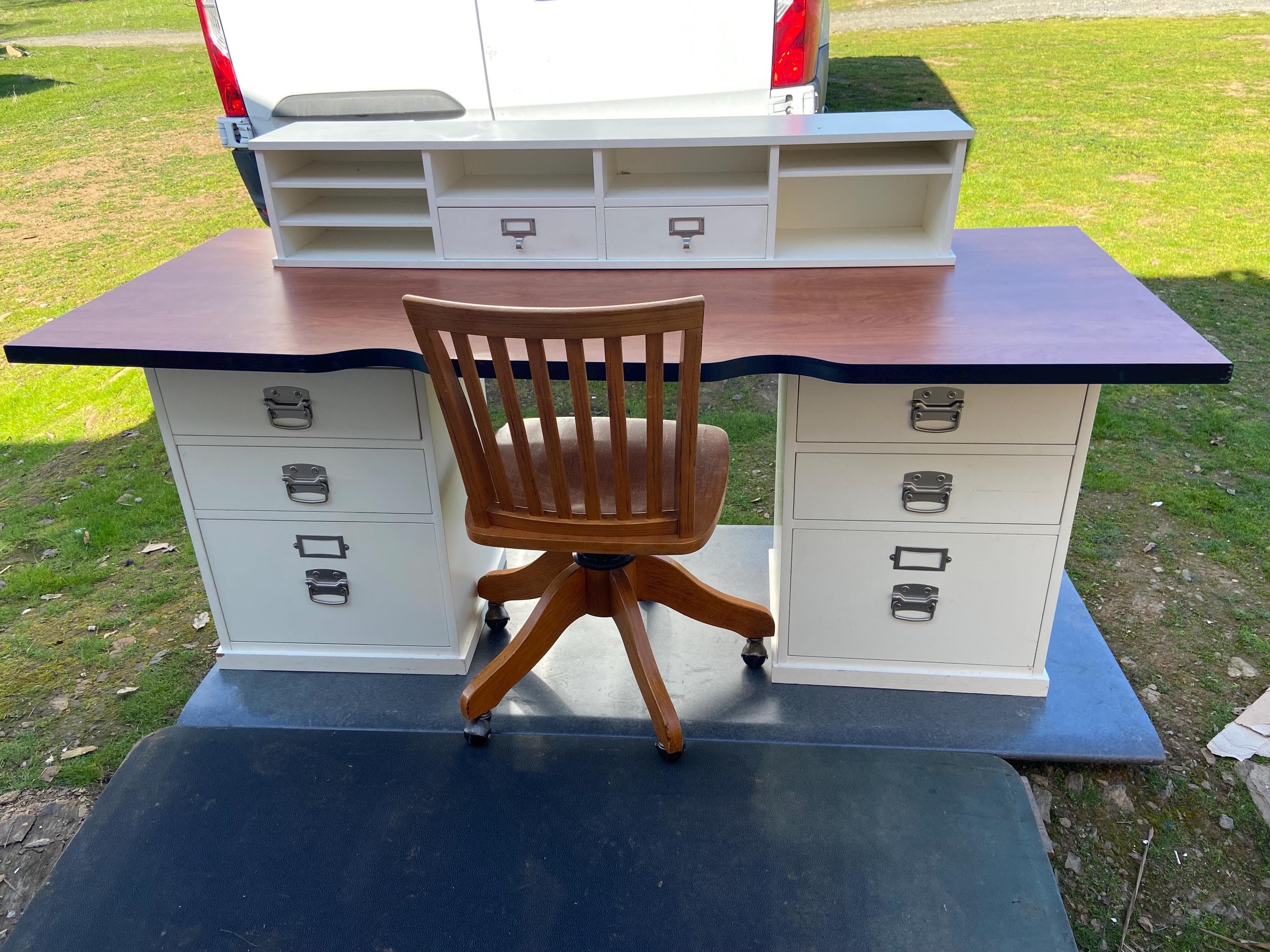 pottery barn Bedford Desk Set And Swivel Rolling Chair Selling As A Set Only - Thumbnail 9