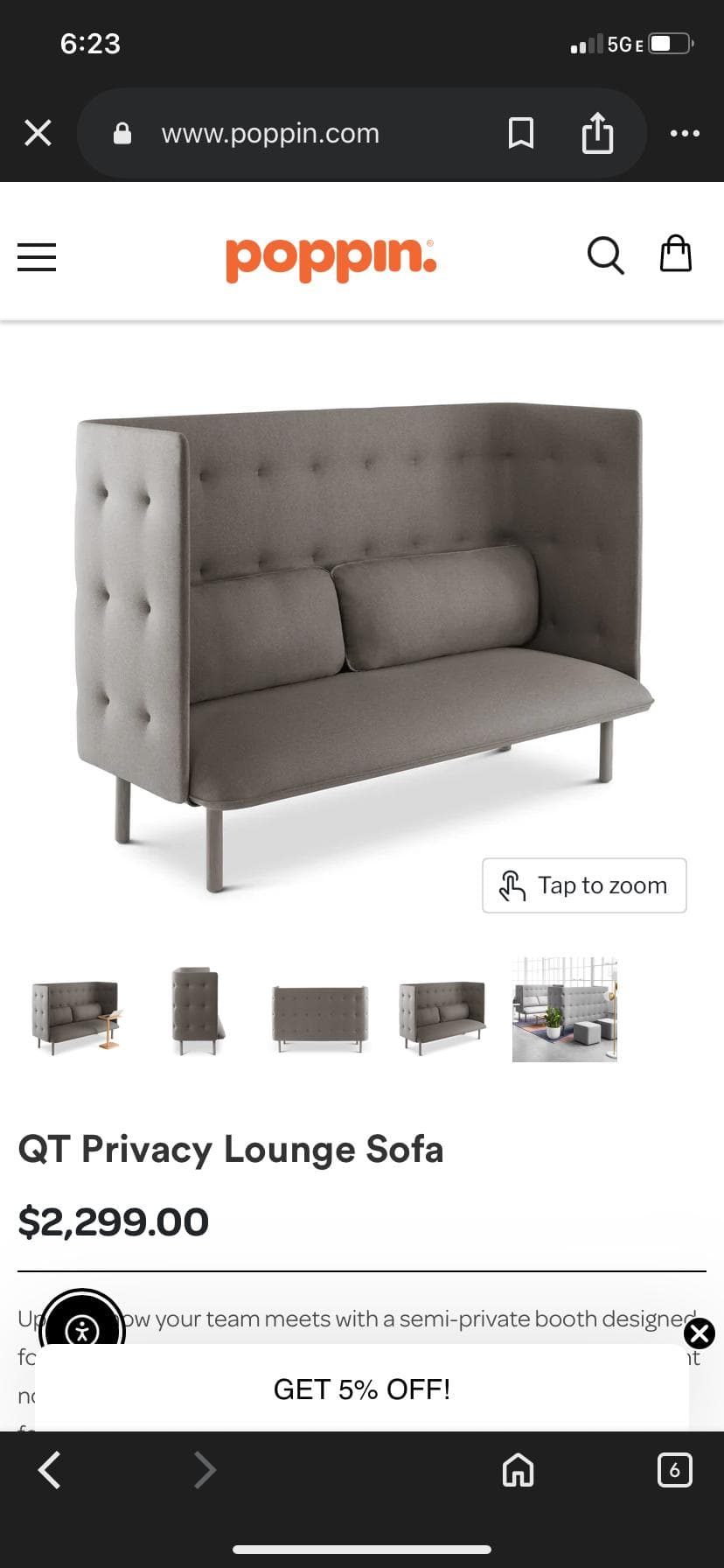 Poppin QT sofa lounge chair - Thumbnail 9