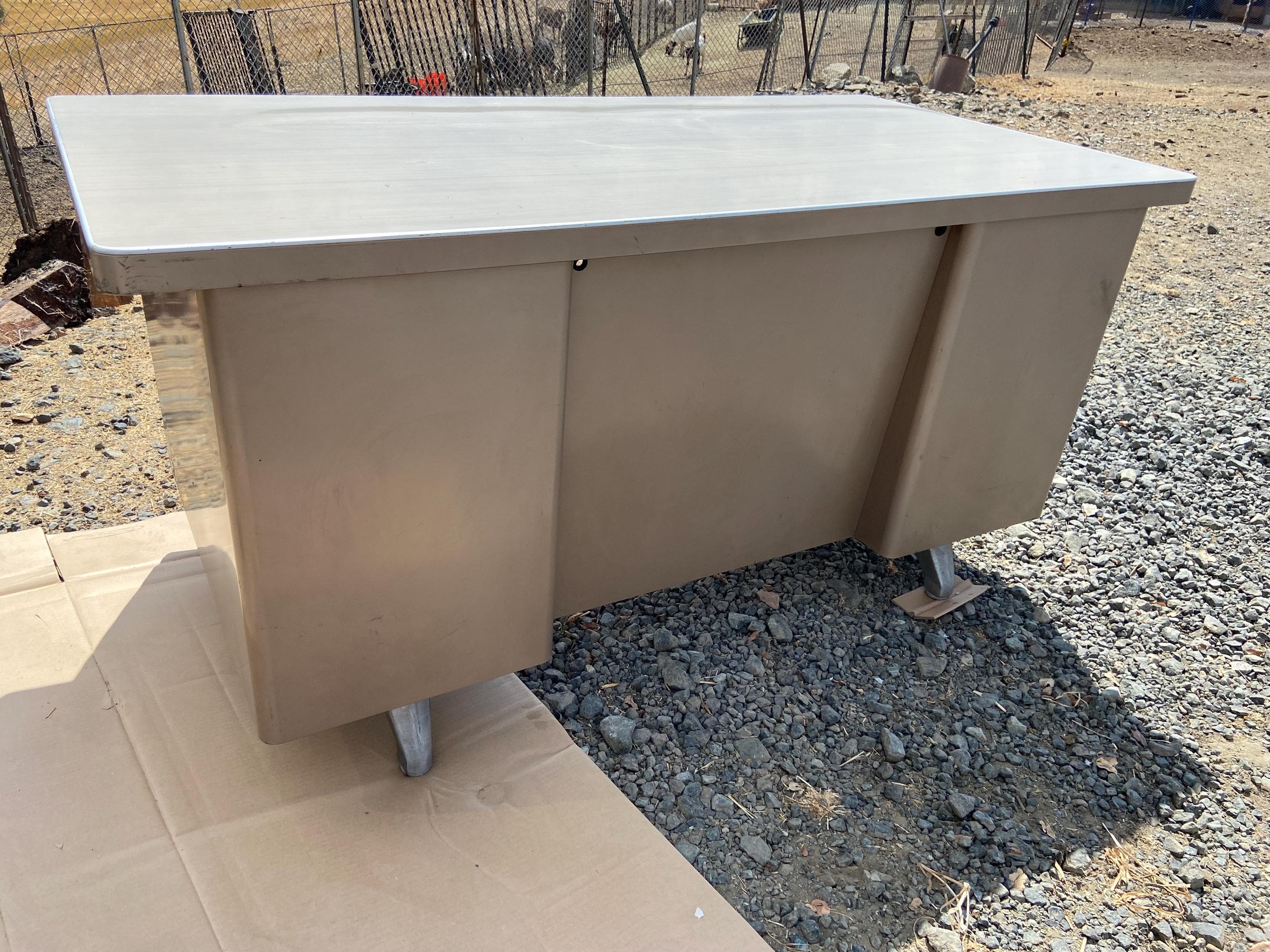 vintage mid century modern art metal tanker desk - Thumbnail 9