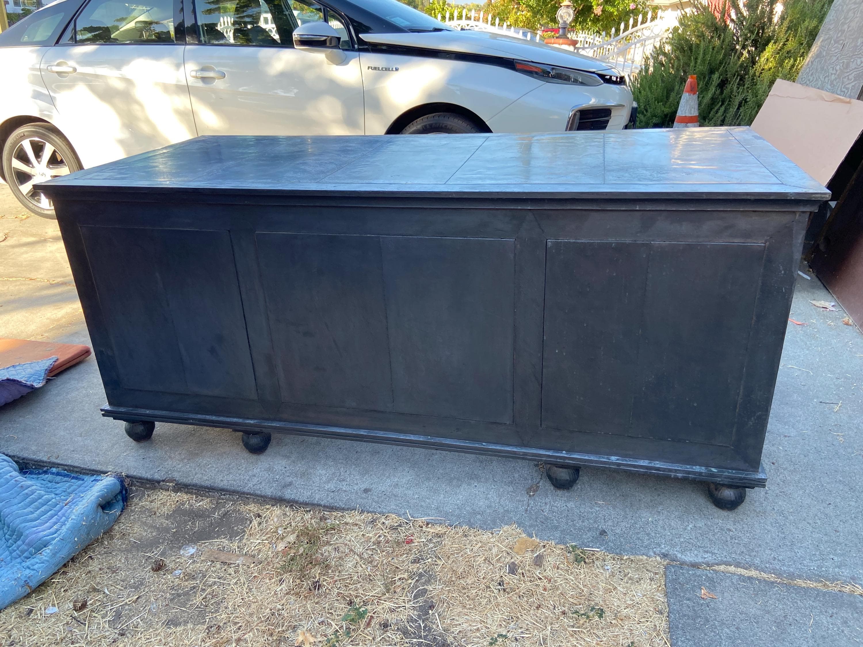 Restoration Hardware Annecy metal wrapped zinc desk with patina - Thumbnail 8