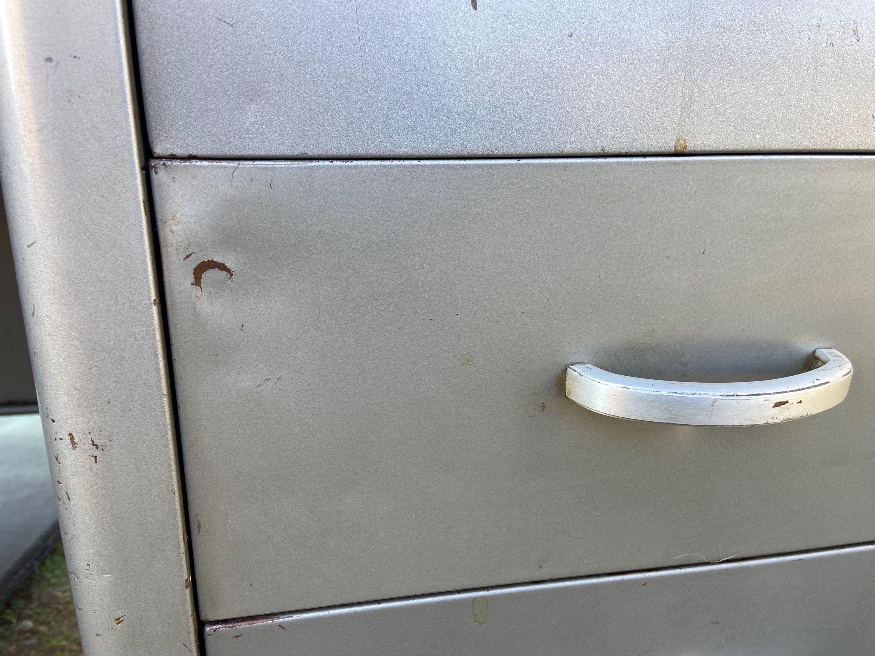 Steelcase vintage industrial metal tanker desk - Thumbnail 4