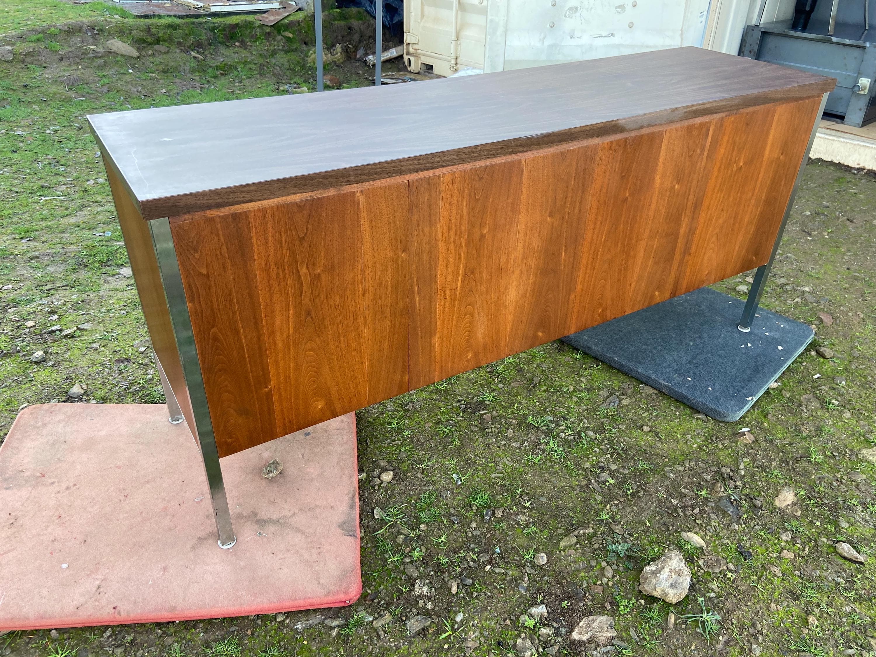 Vintage Wood Mid Century MCM Executive Sideboard Credenza Office Furniture - Thumbnail 8