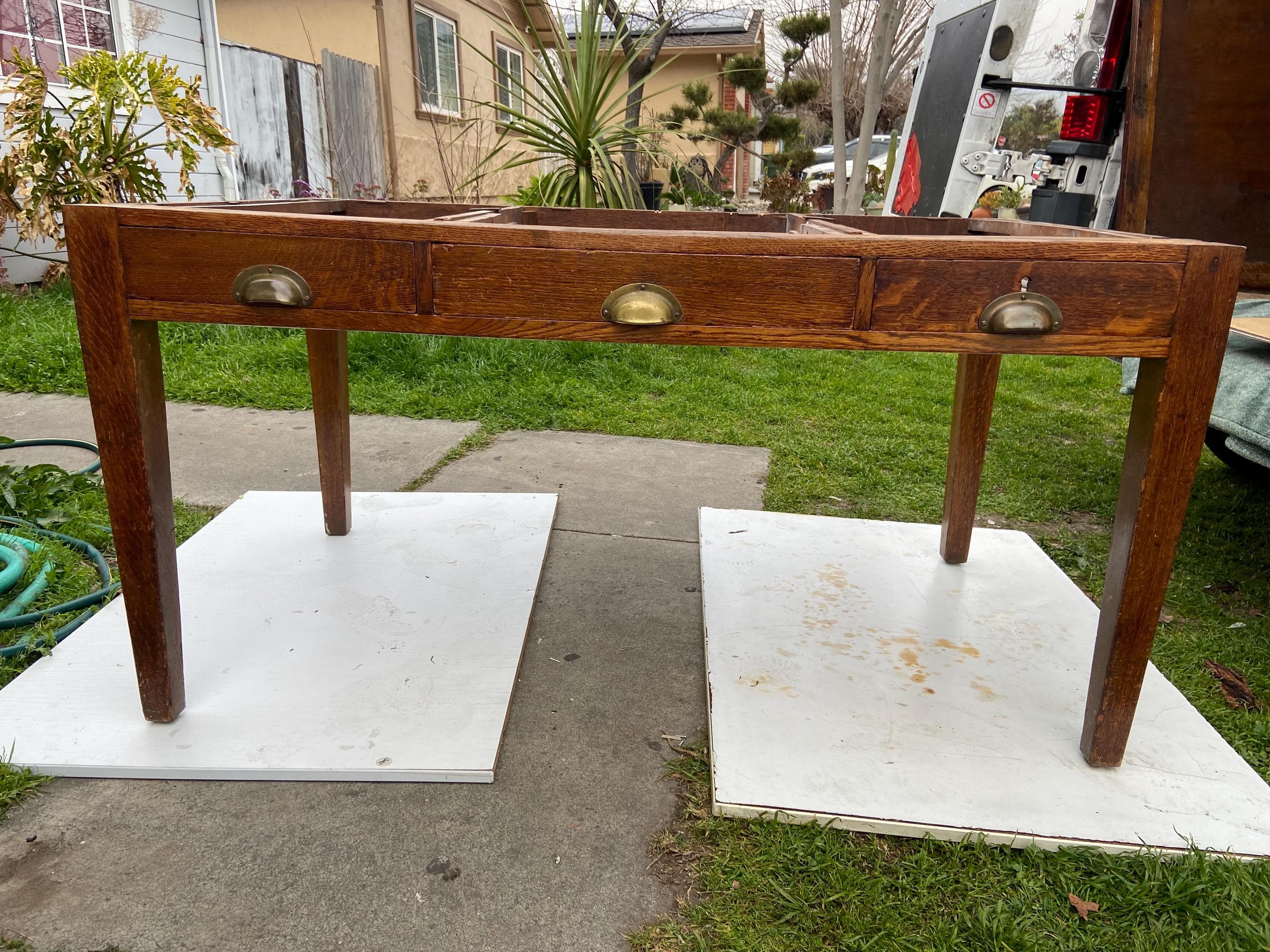 Antique library desk mahogany partners table - Thumbnail 10