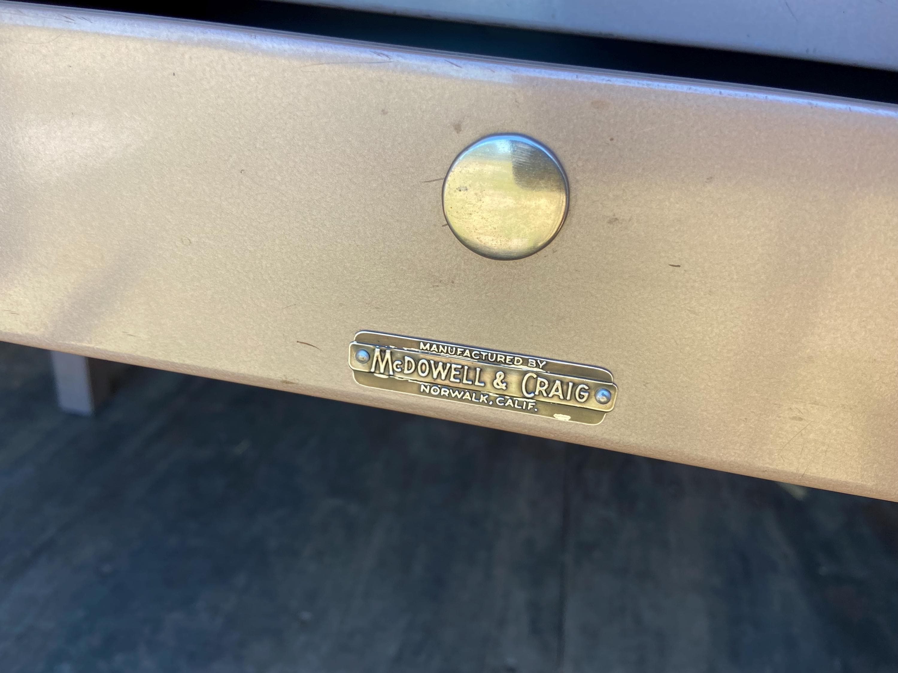 McDowell & Craig vintage mid century modern metal tanker desk - Thumbnail 4