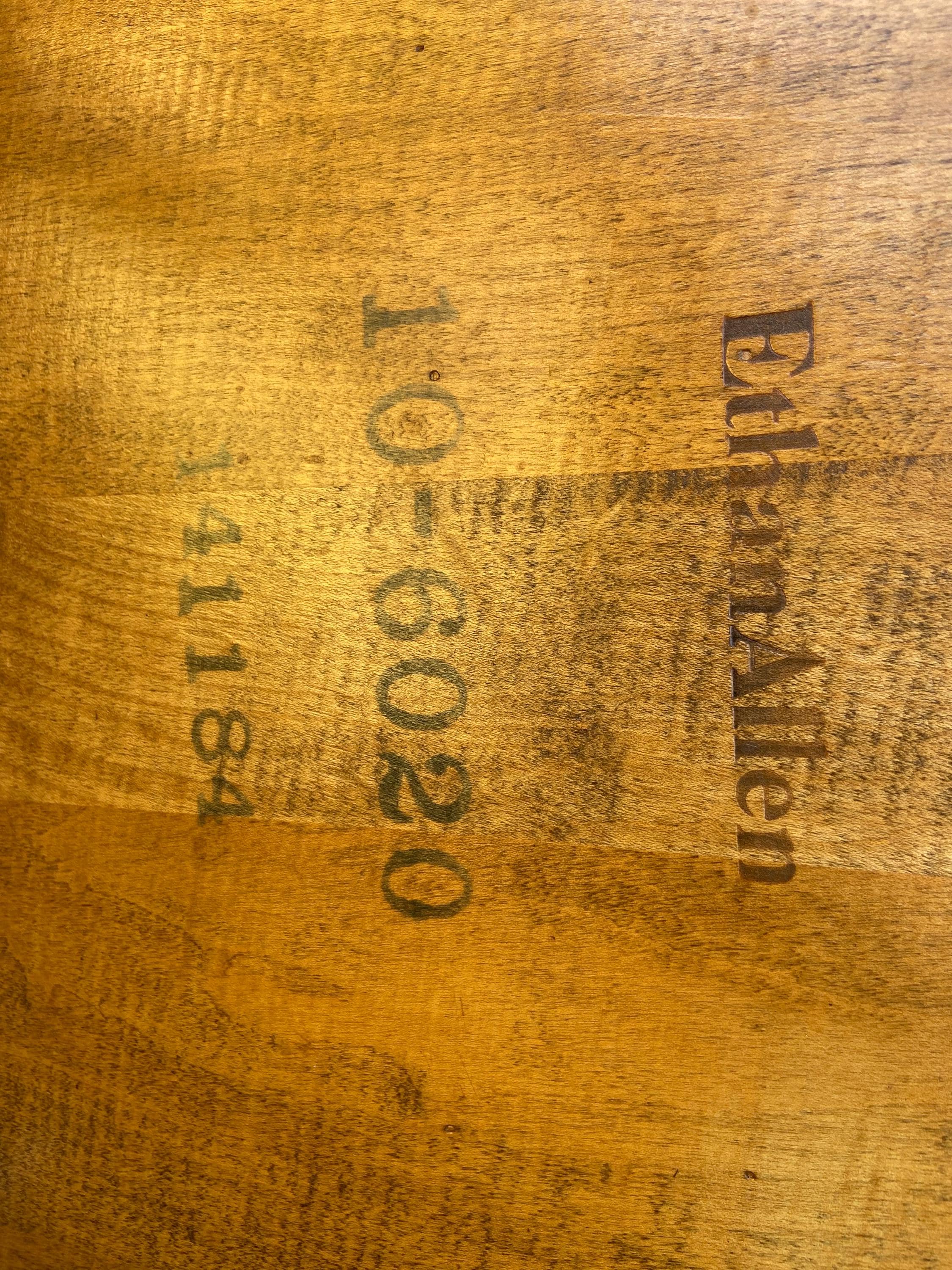 vintage Ethan Allen Windsor fiddleback nutmeg kitchen chairs set of 5 - Thumbnail 2