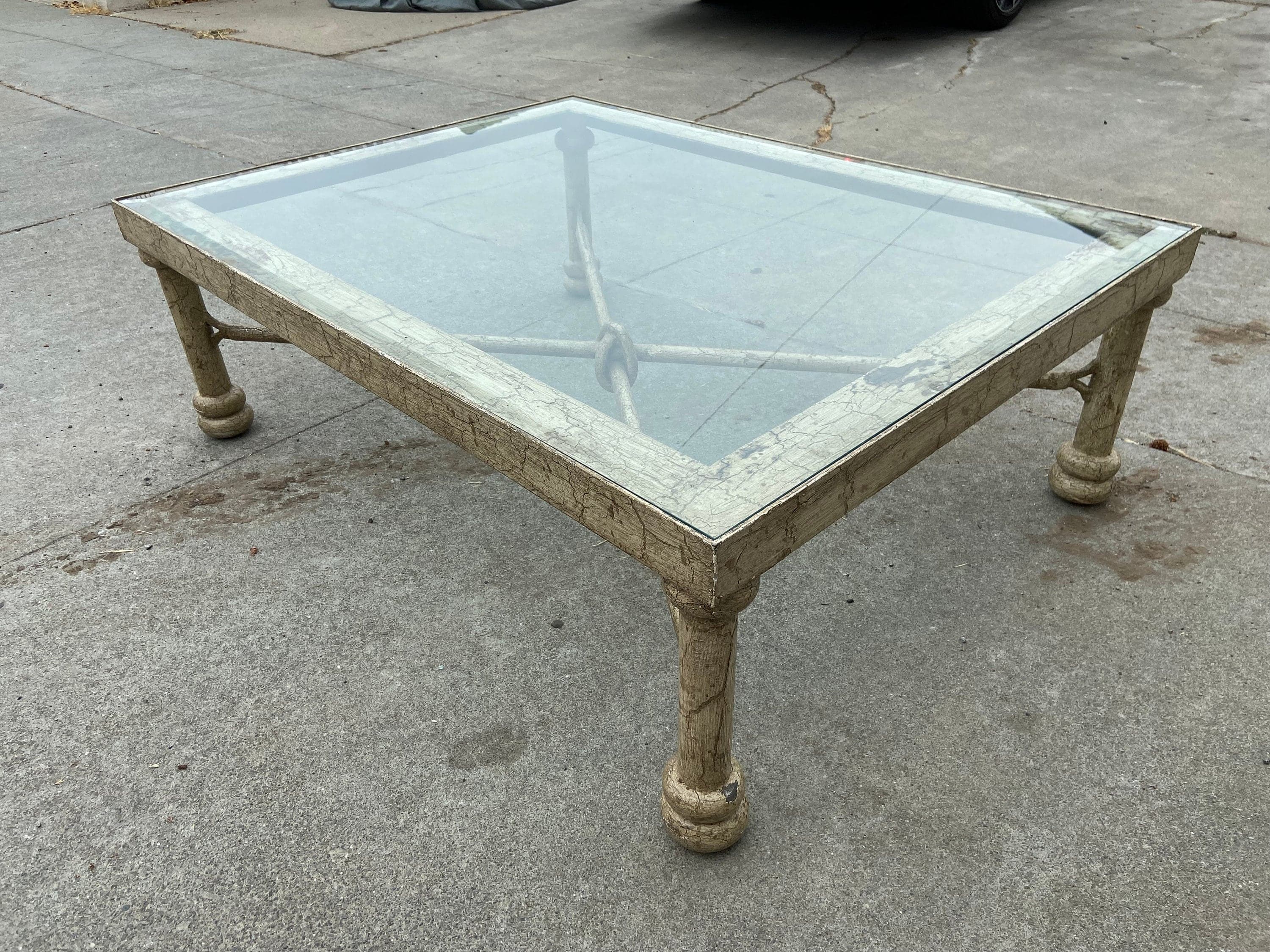 Vintage rustic metal coffee table - Thumbnail 2