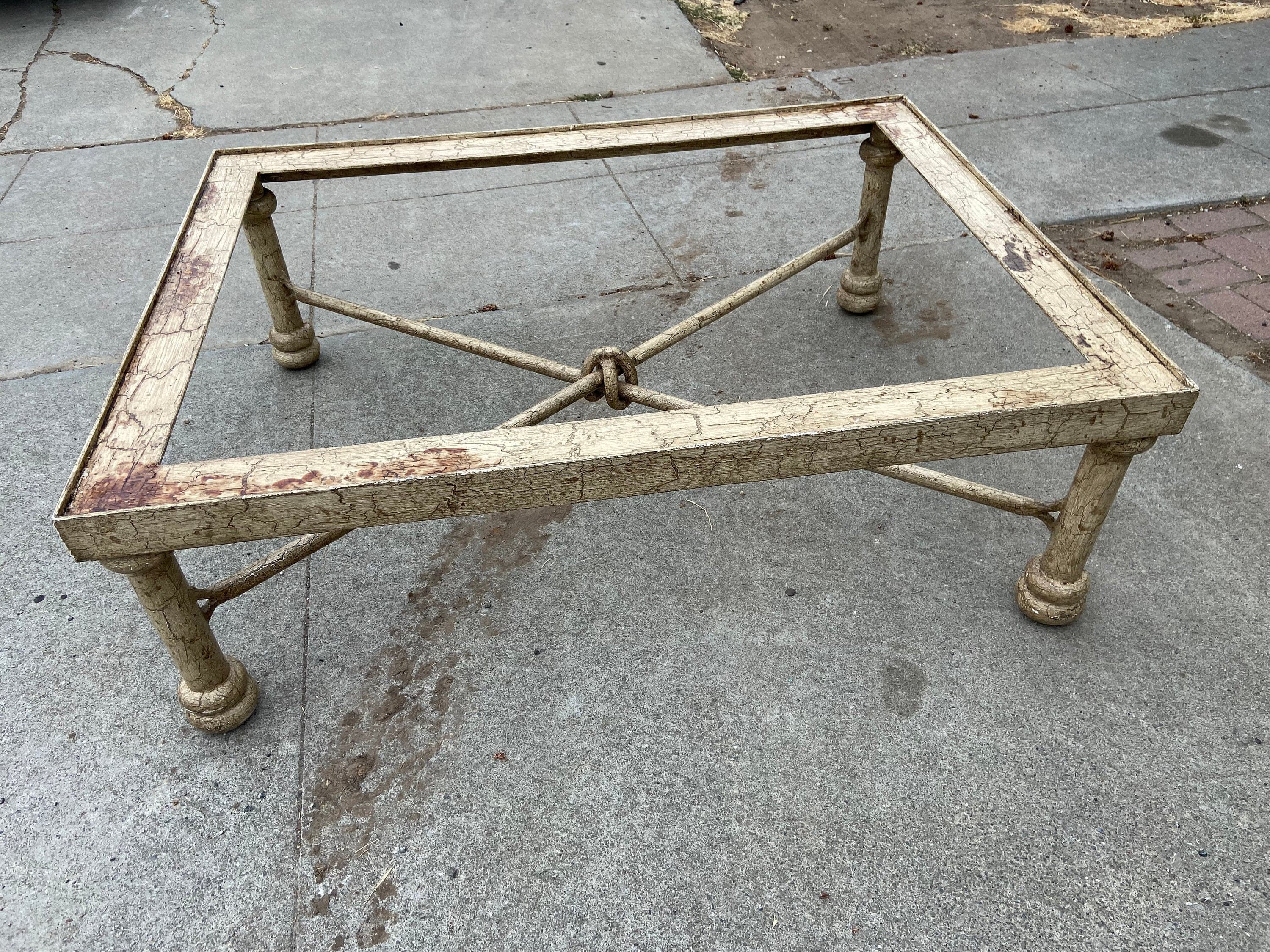 Vintage rustic metal coffee table - Thumbnail 6