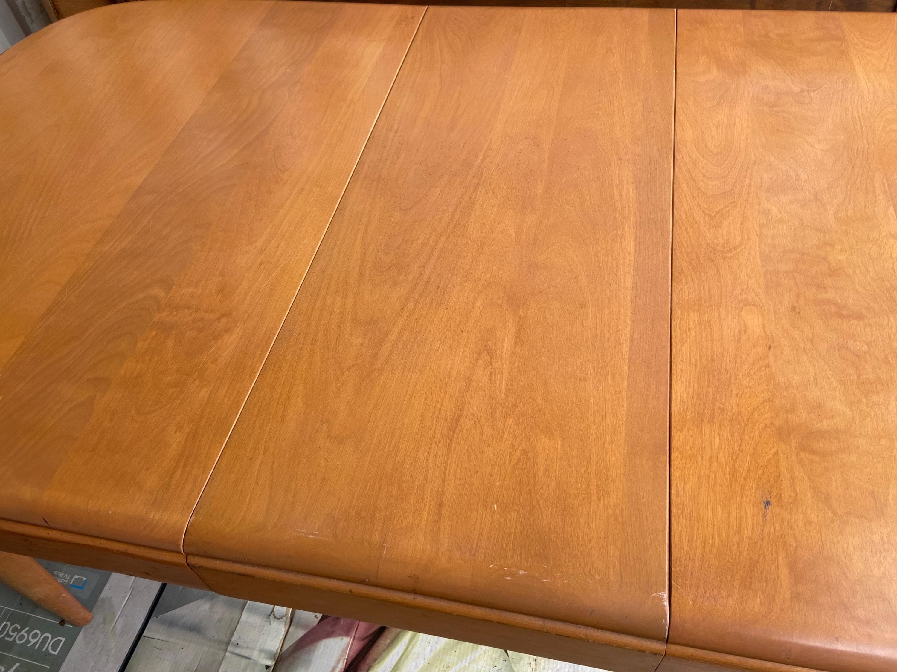 heywood wakefield mid century modern dining table with leaf 64”/34”/29” - Thumbnail 3