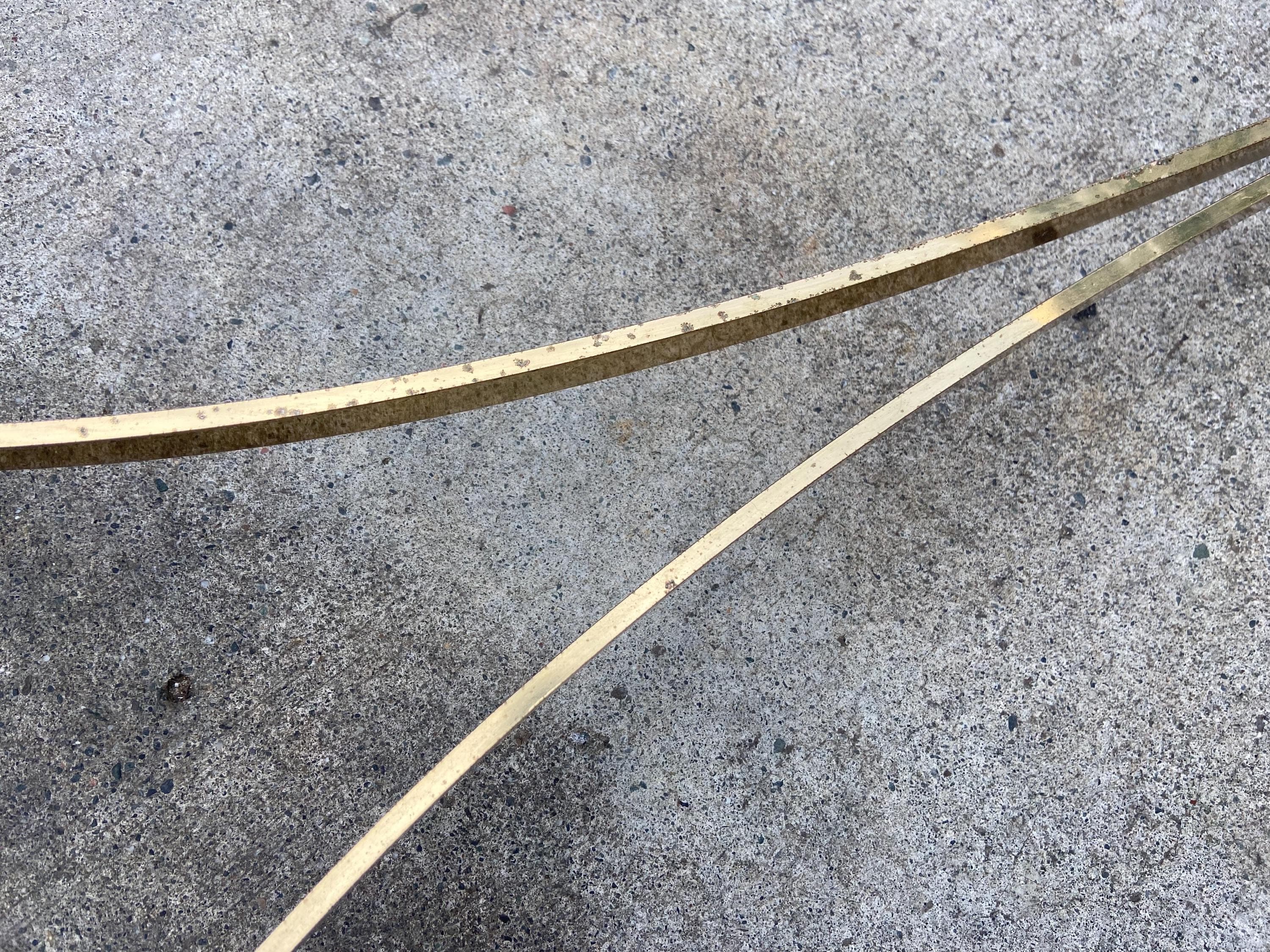 La barge Hollywood regency brass oval coffee table - Thumbnail 7