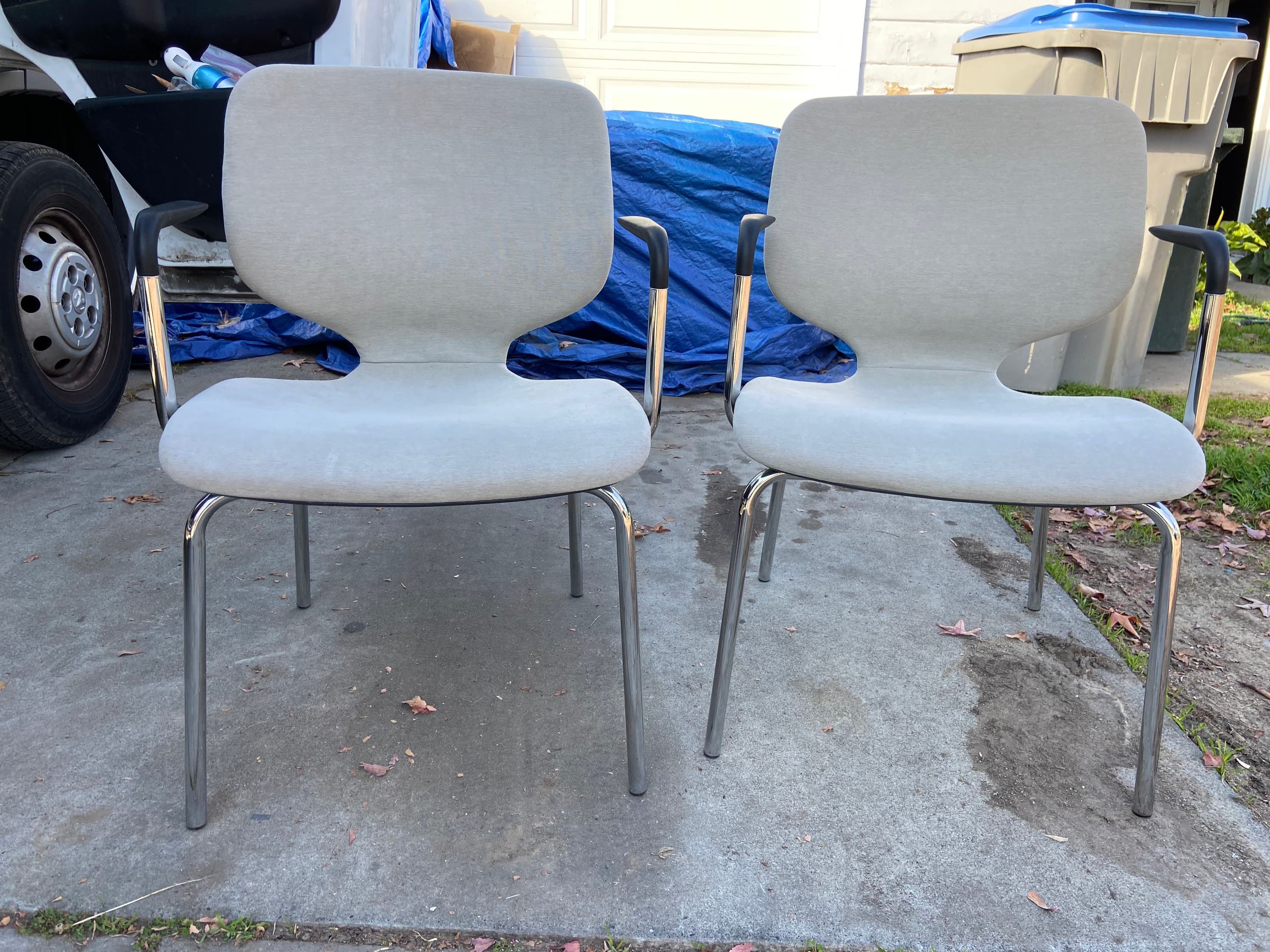 Set of two accent arm side chairs like knoll - Image 1