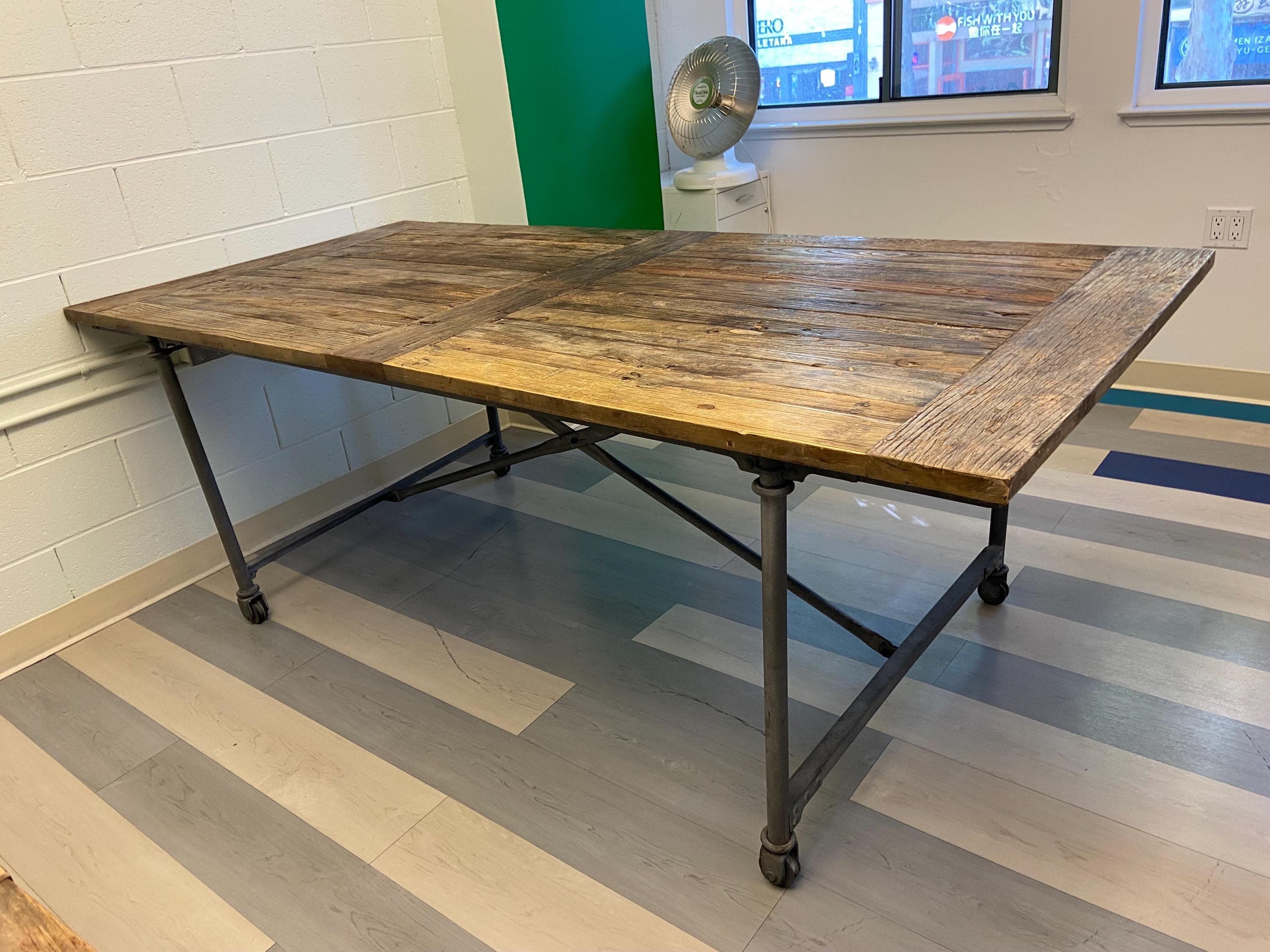 Restoration Hardware reclaimed wood dining kitchen conference room table - Thumbnail 6