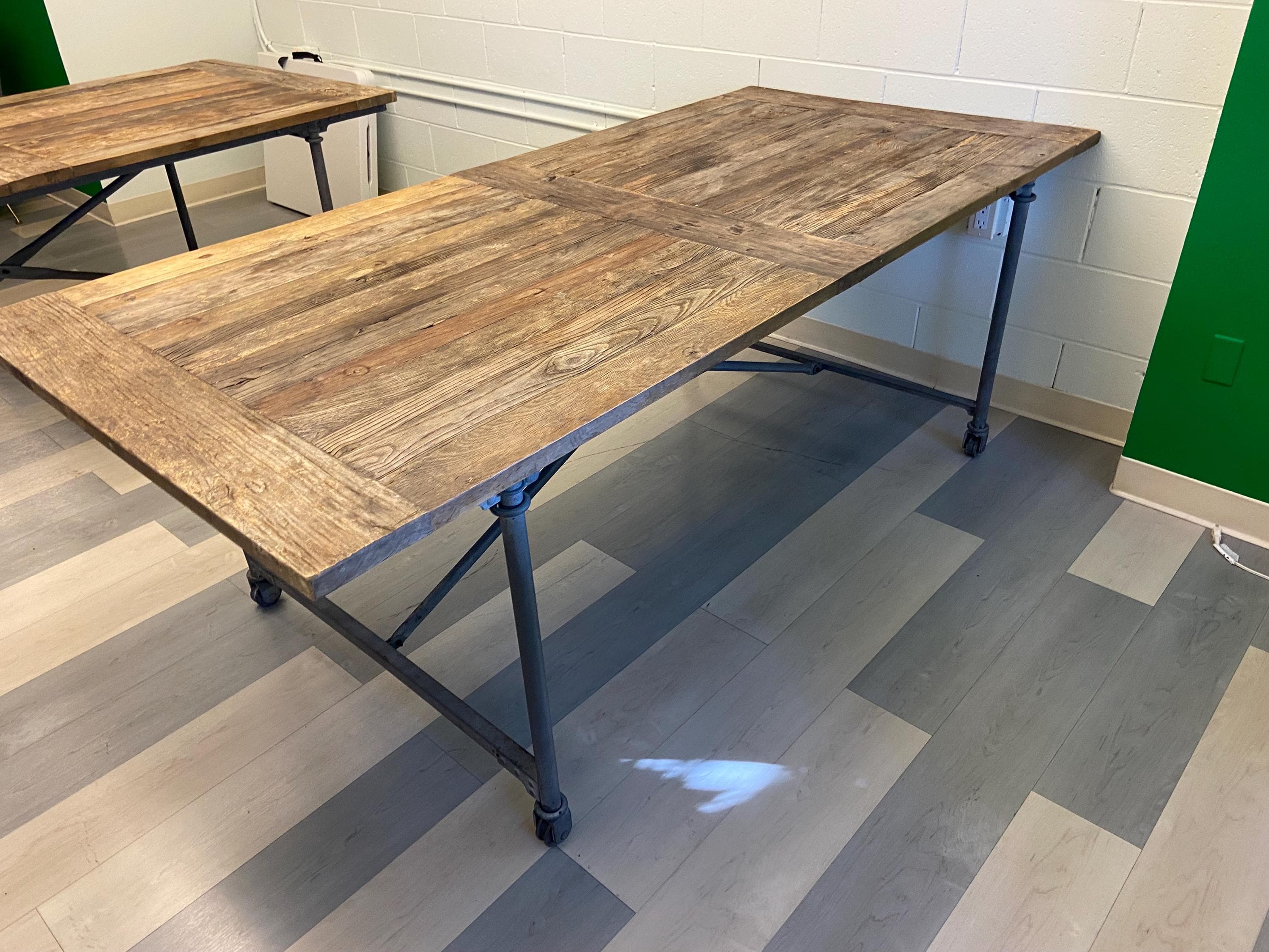 Restoration Hardware reclaimed wood dining kitchen conference room table - Thumbnail 7