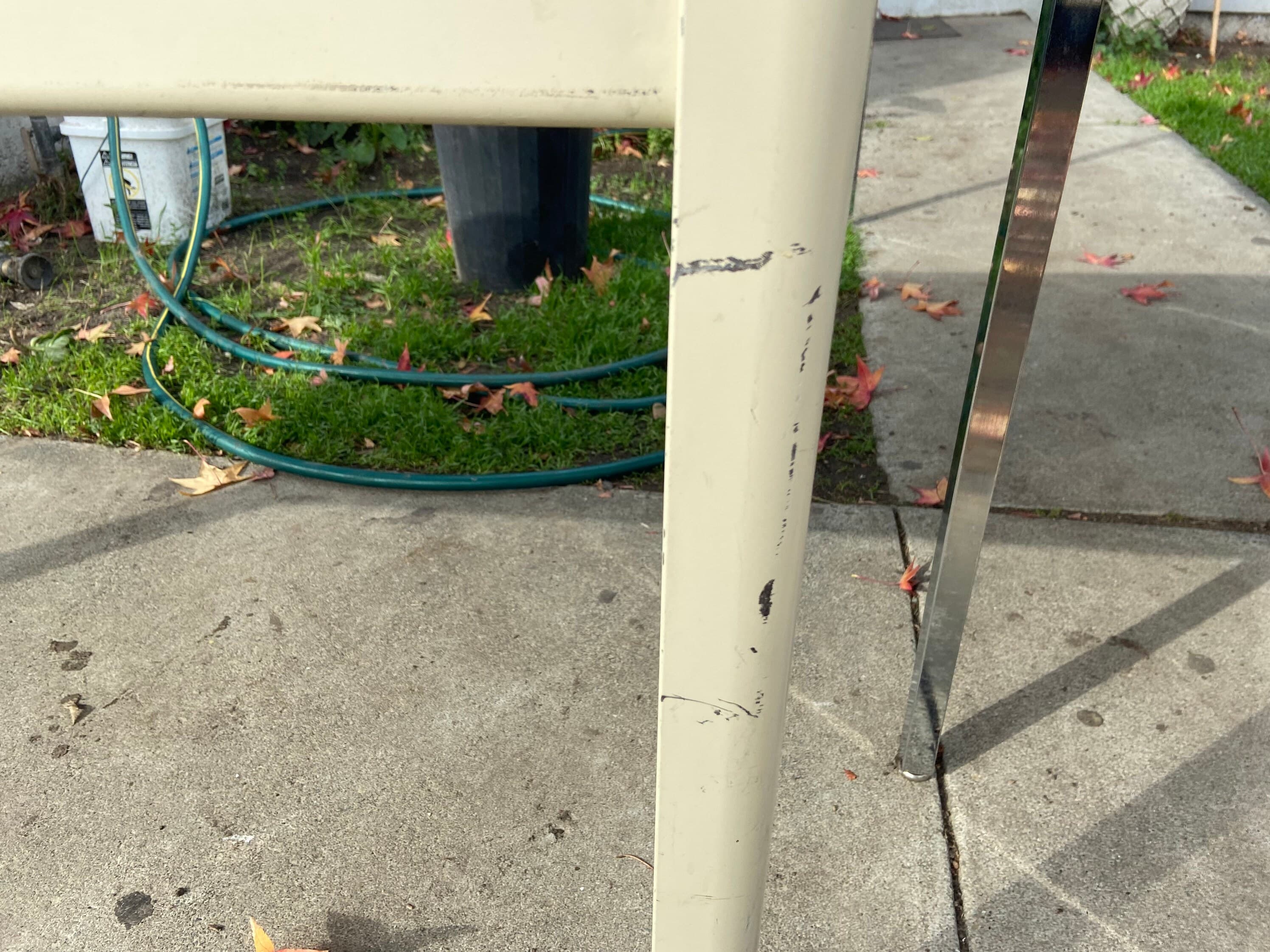 Vintage mid century modern metal tanker desk table - Thumbnail 4