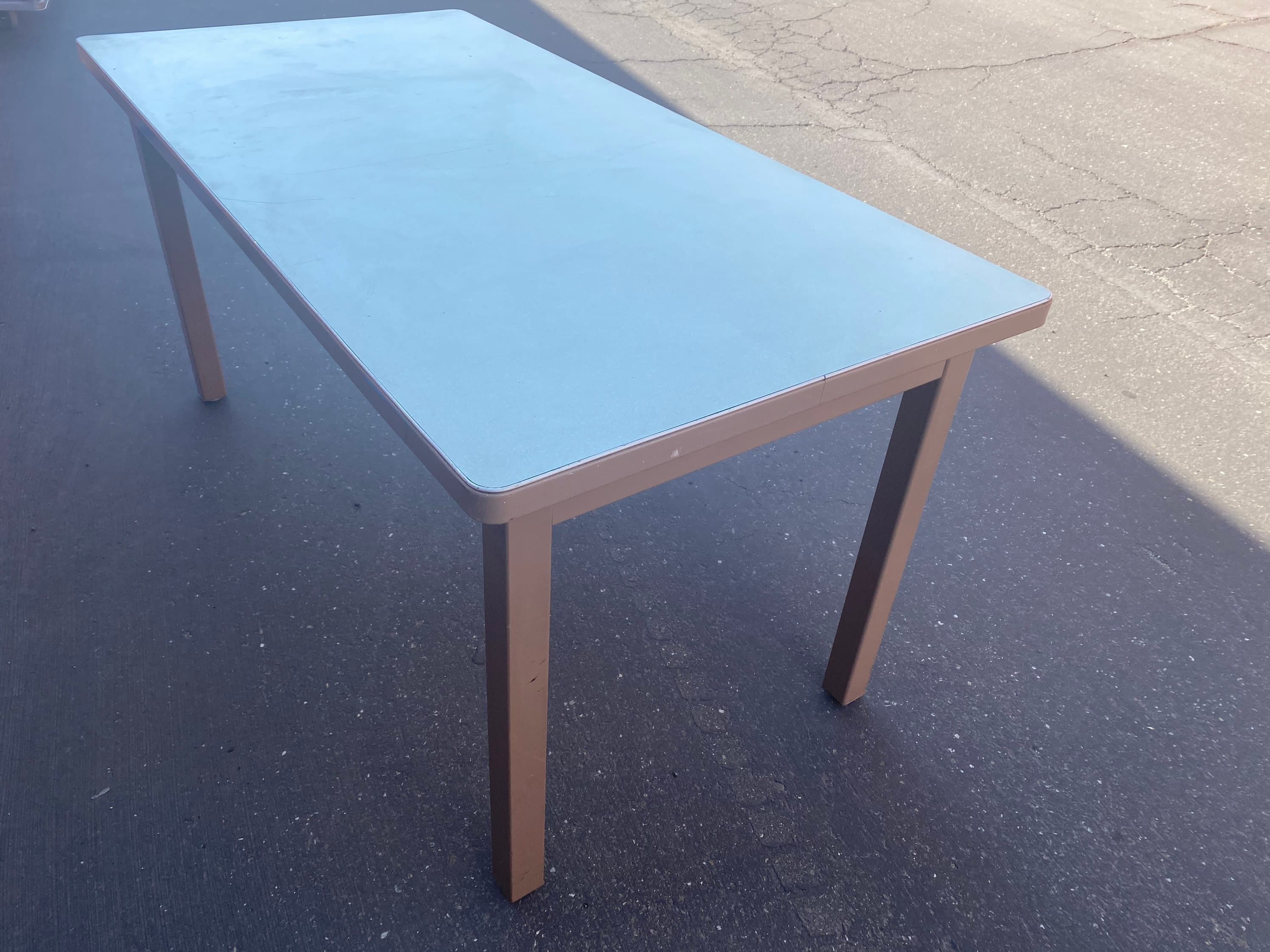 Holga vintage mid century modern metal tanker desk table - Thumbnail 3