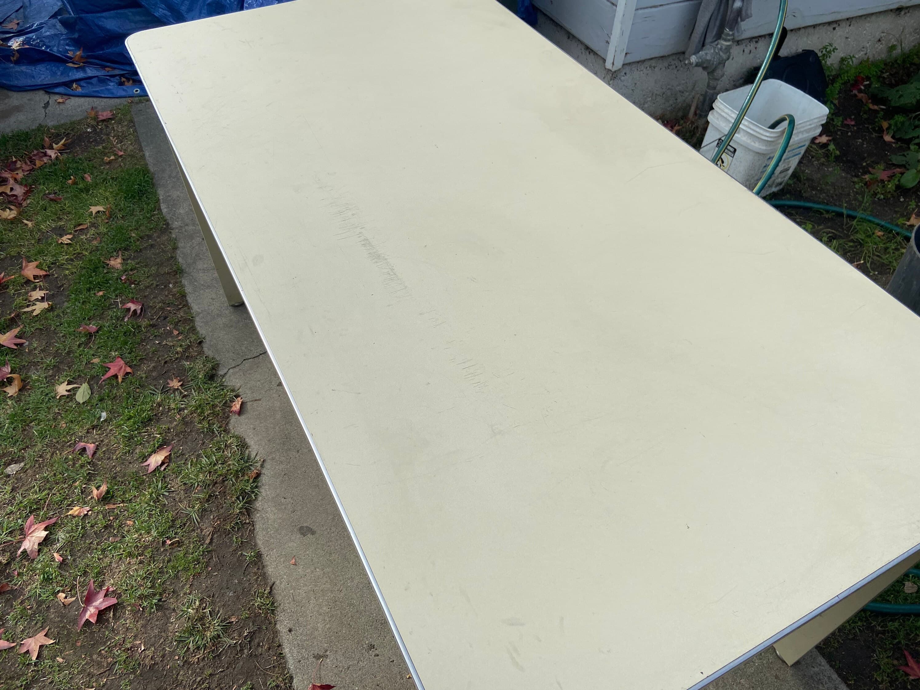 Vintage mid century modern metal tanker desk table - Thumbnail 10