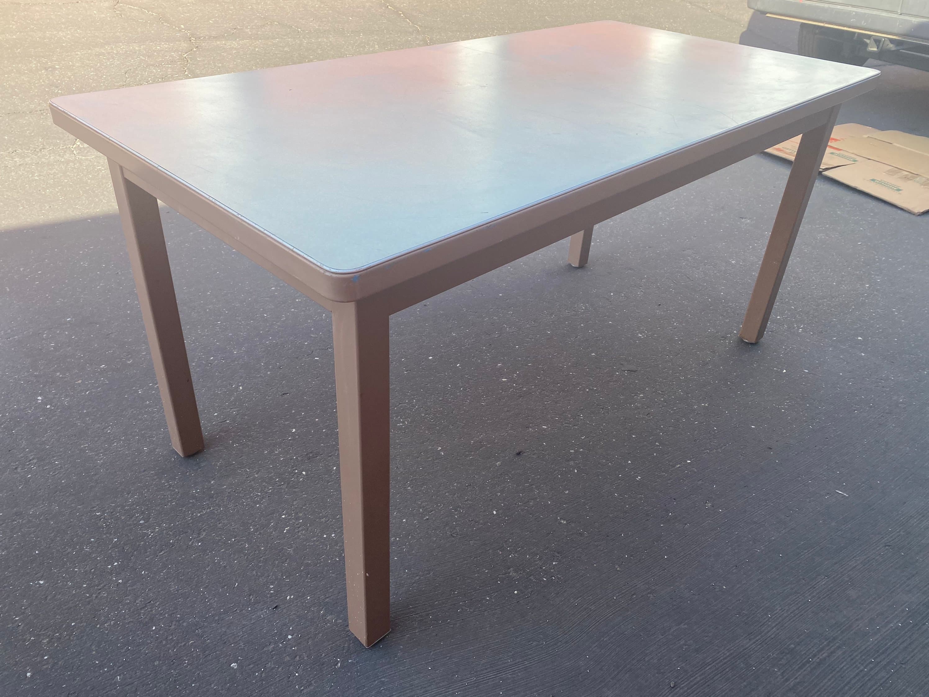 Holga vintage mid century modern metal tanker desk table - Thumbnail 5