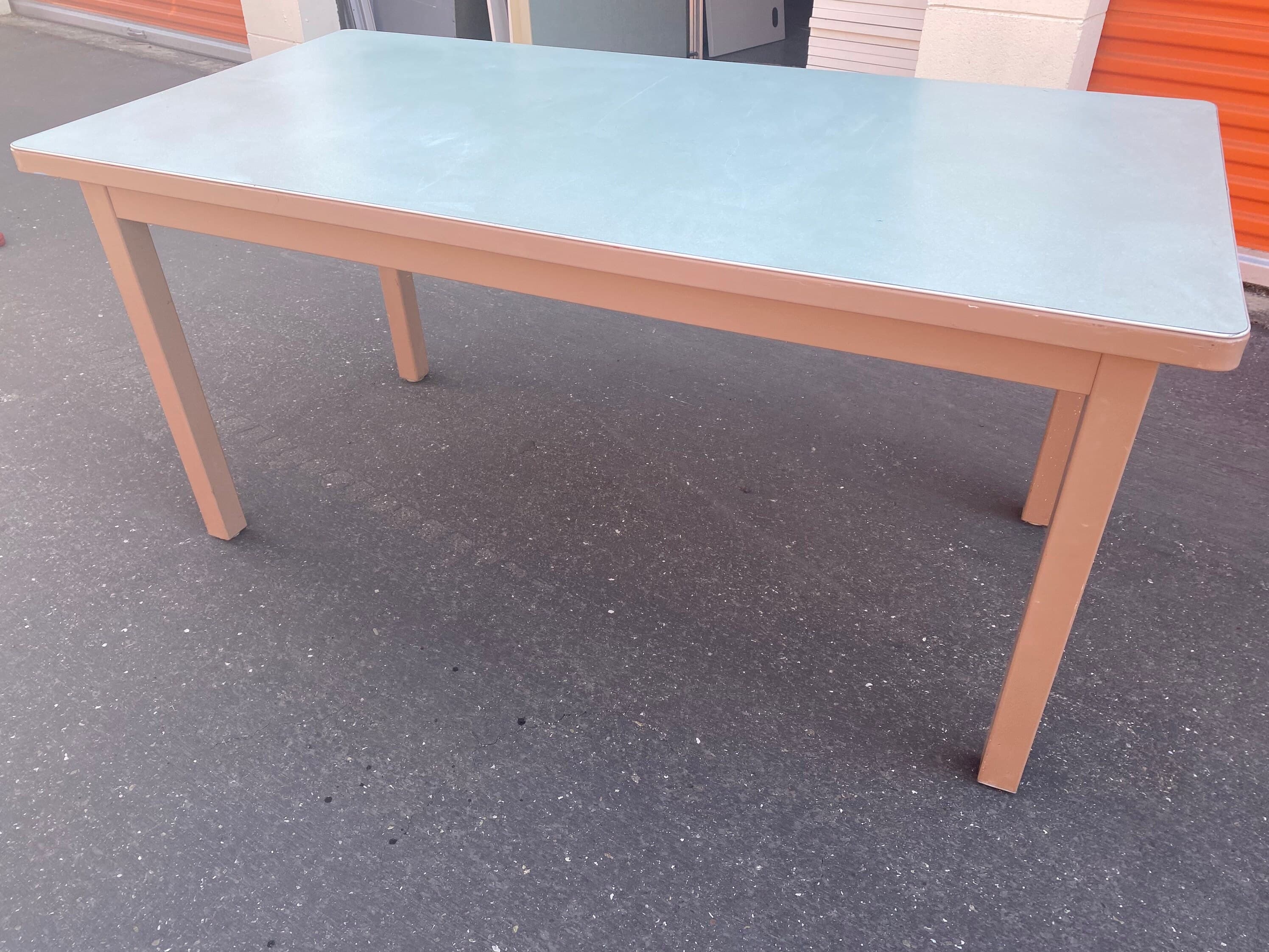 Holga vintage mid century modern metal tanker desk table - Thumbnail 7