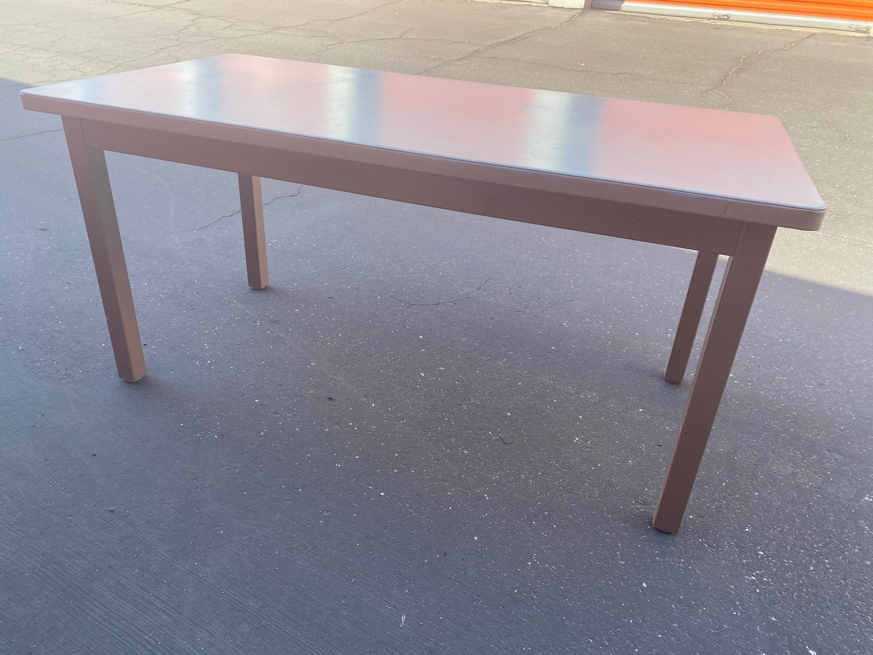 Holga vintage mid century modern metal tanker desk table - Thumbnail 10