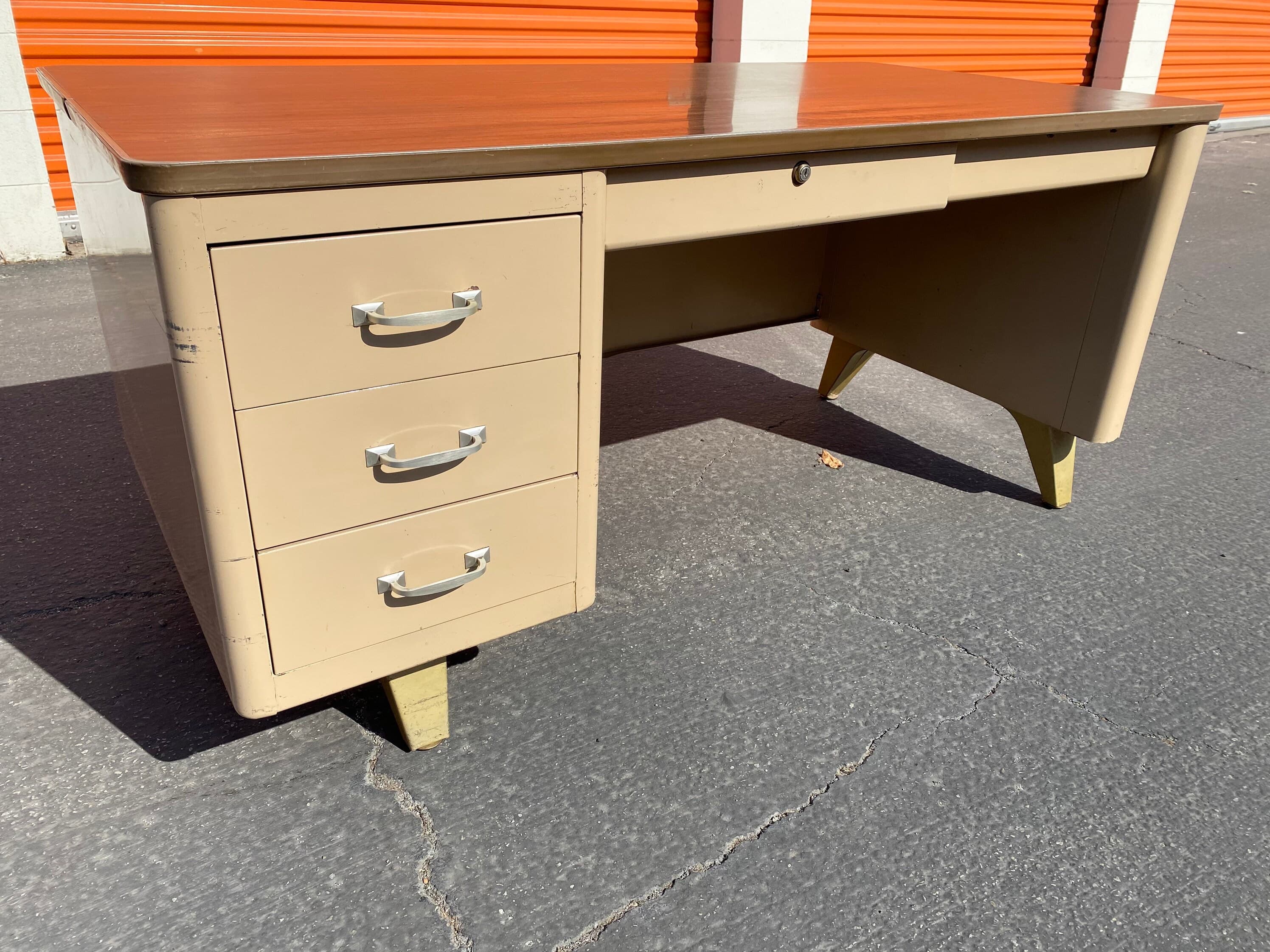 Cole steel vintage metal tanker desk - Thumbnail 9