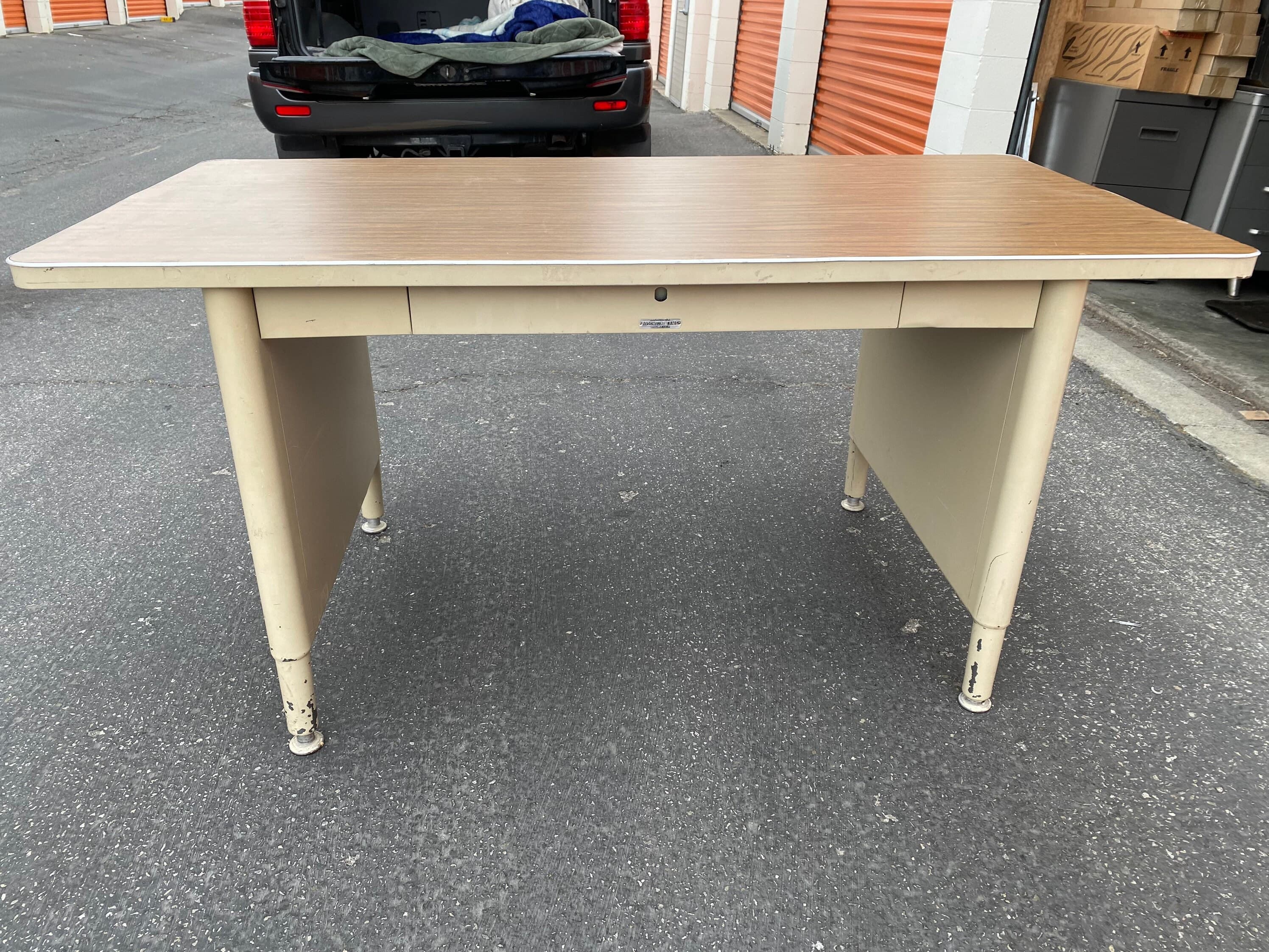 McDowell and Craig vintage metal tanker desk table - Image 1