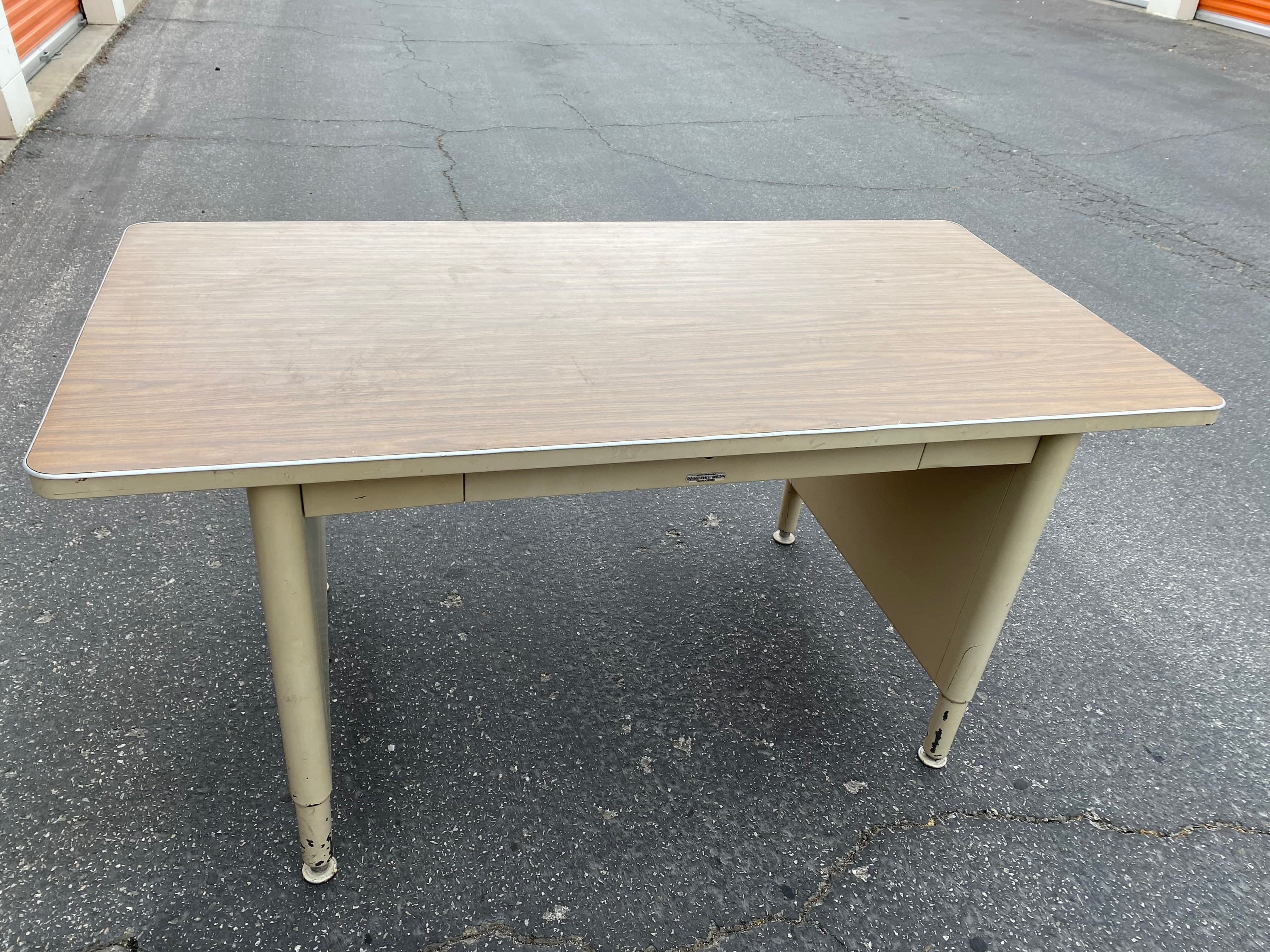 McDowell and Craig vintage metal tanker desk table - Thumbnail 8