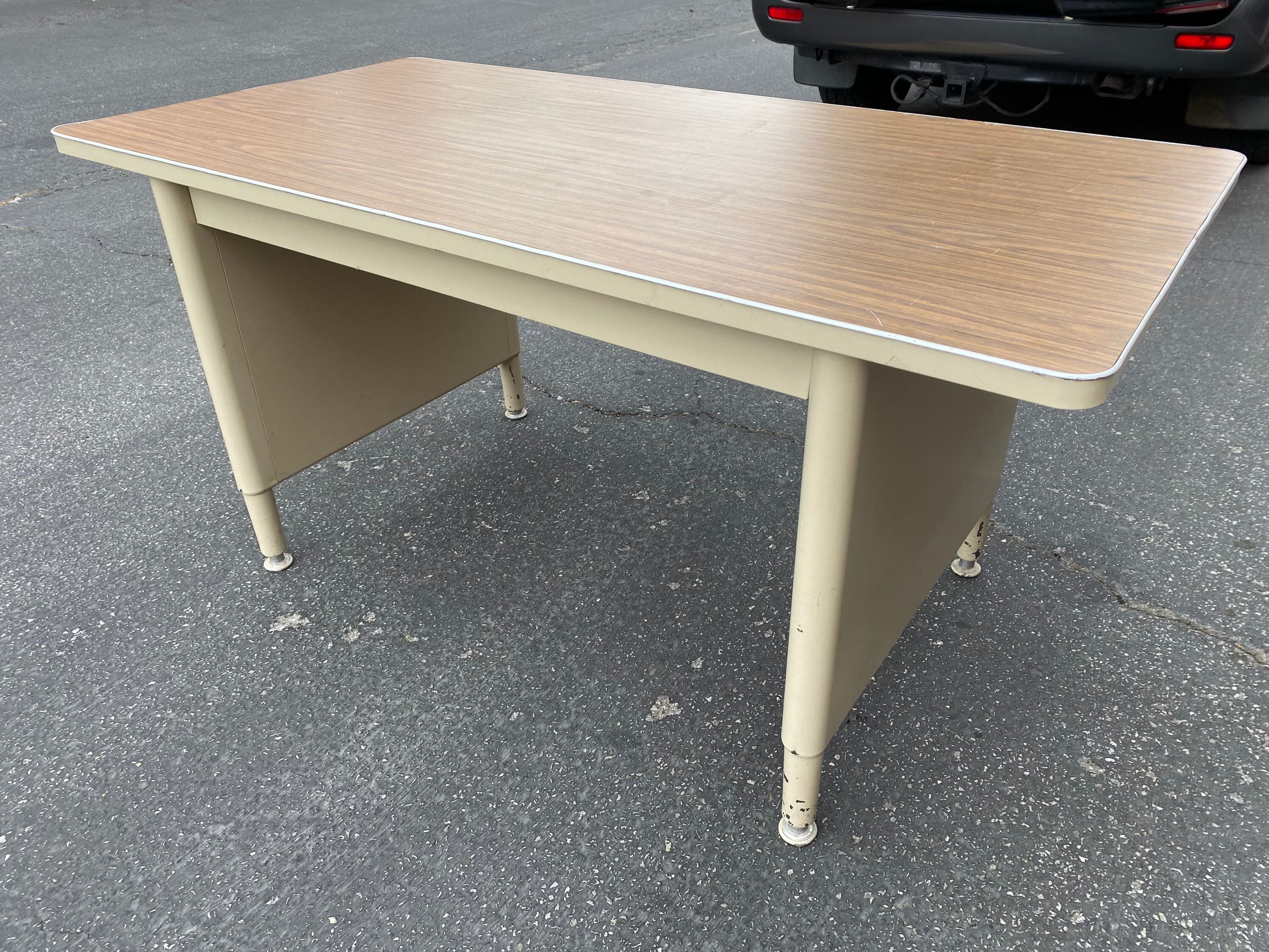 McDowell and Craig vintage metal tanker desk table - Thumbnail 2