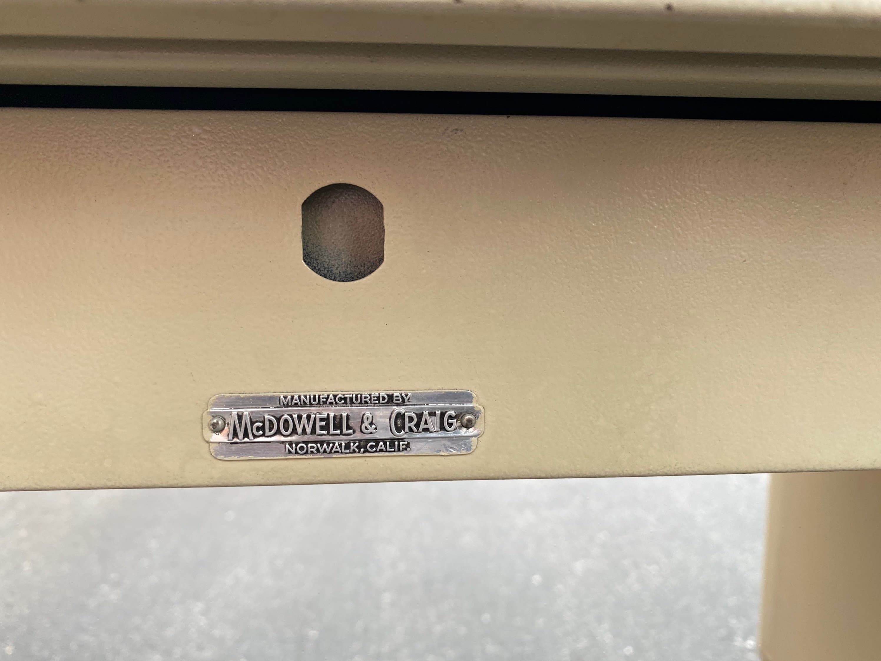 McDowell and Craig vintage metal tanker desk table - Thumbnail 4