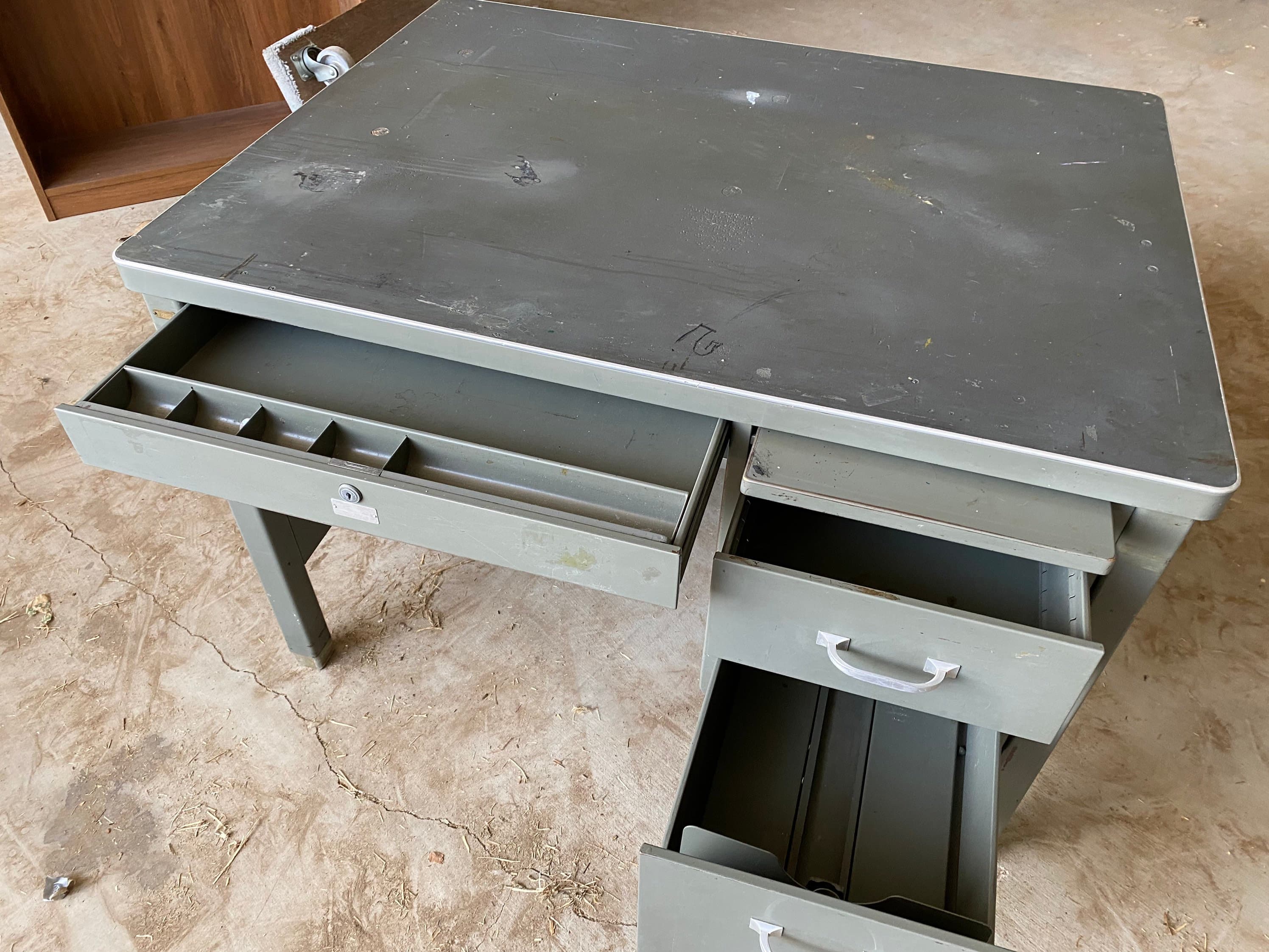 General fireproofing company vintage metal tanker desk - Thumbnail 2