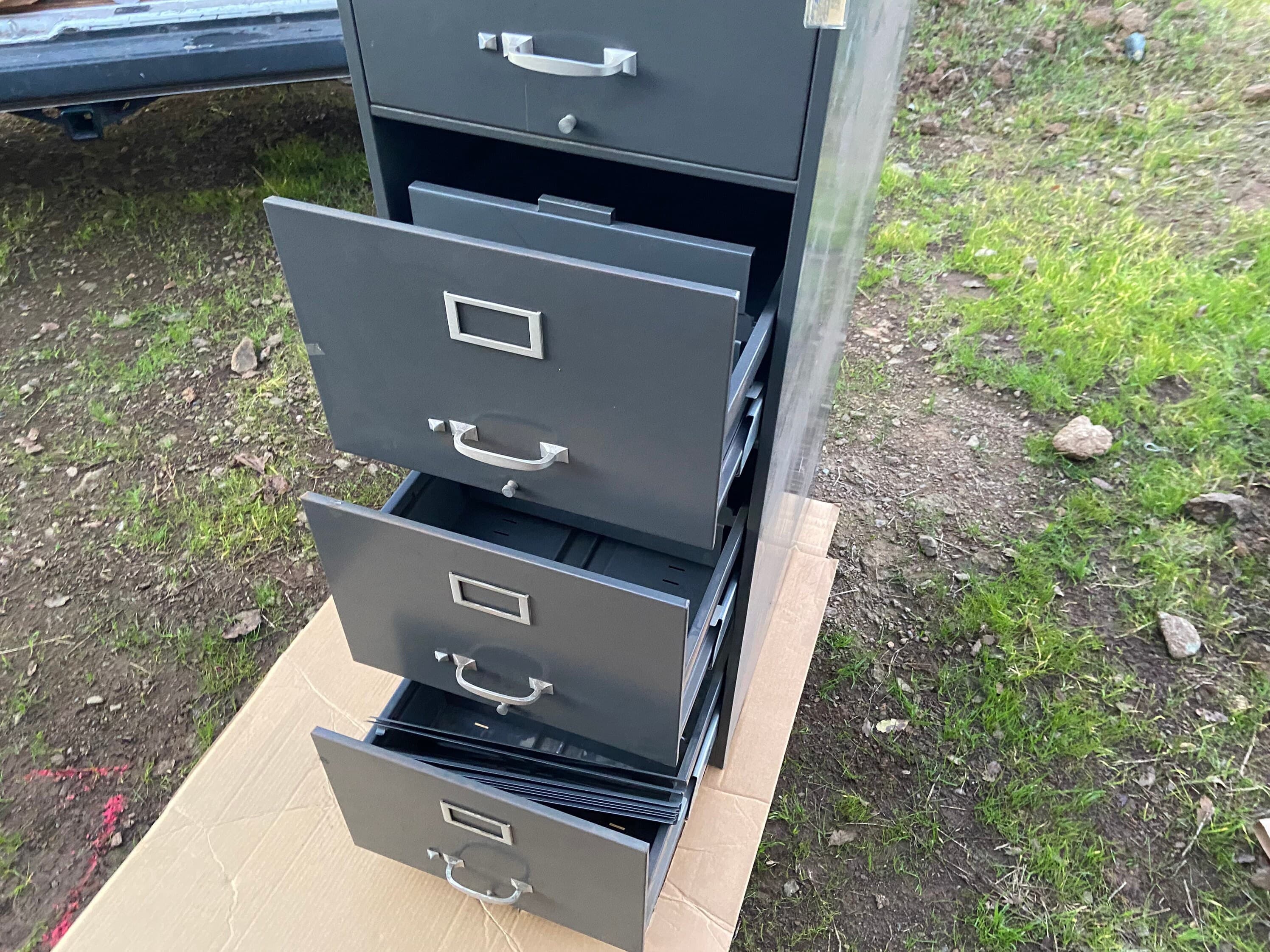 Vintage cole steel metal file index card storage cabinet - Thumbnail 4