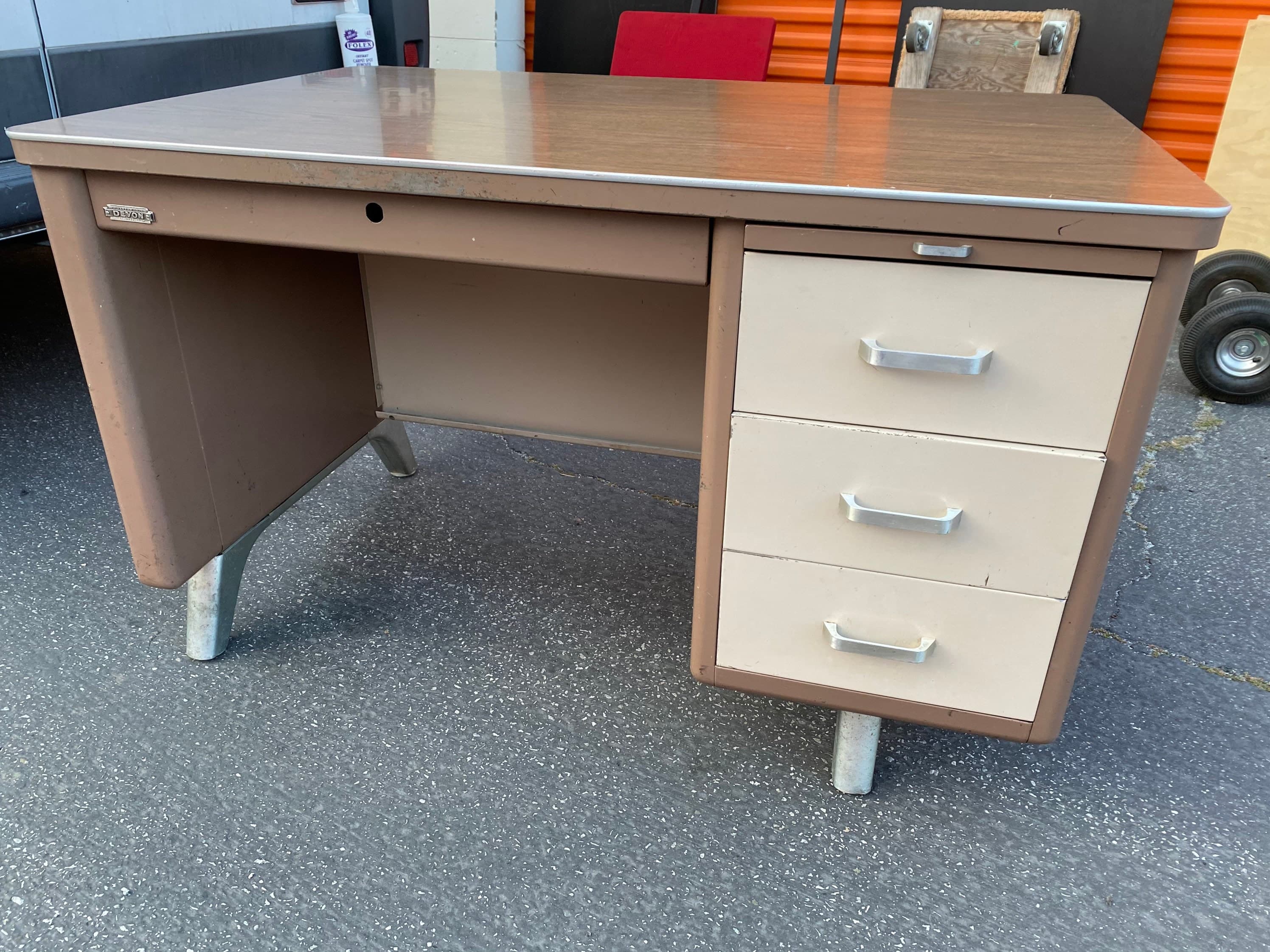 Devon vintage metal tanker desk - Thumbnail 4