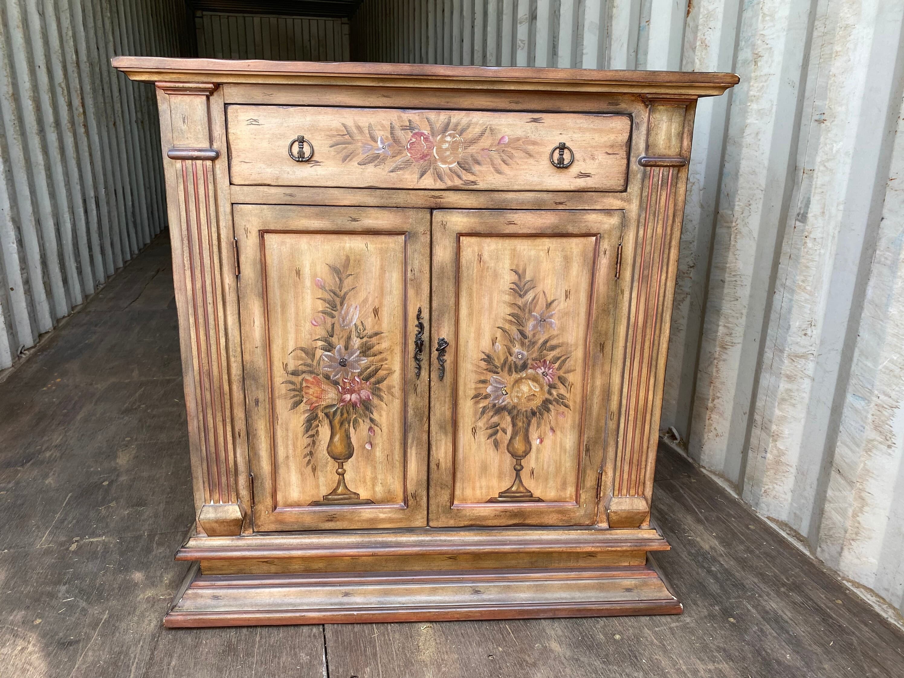 Vintage wine cabinet with storage - Image 1