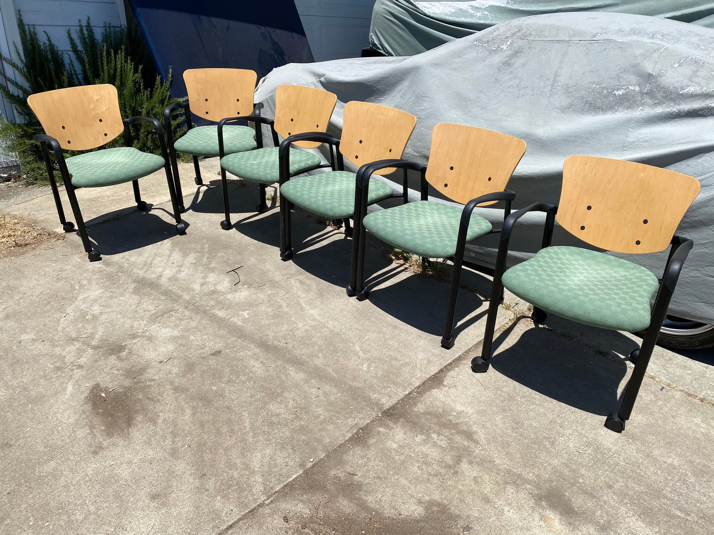 Six rolling conference accent chair set - Thumbnail 4