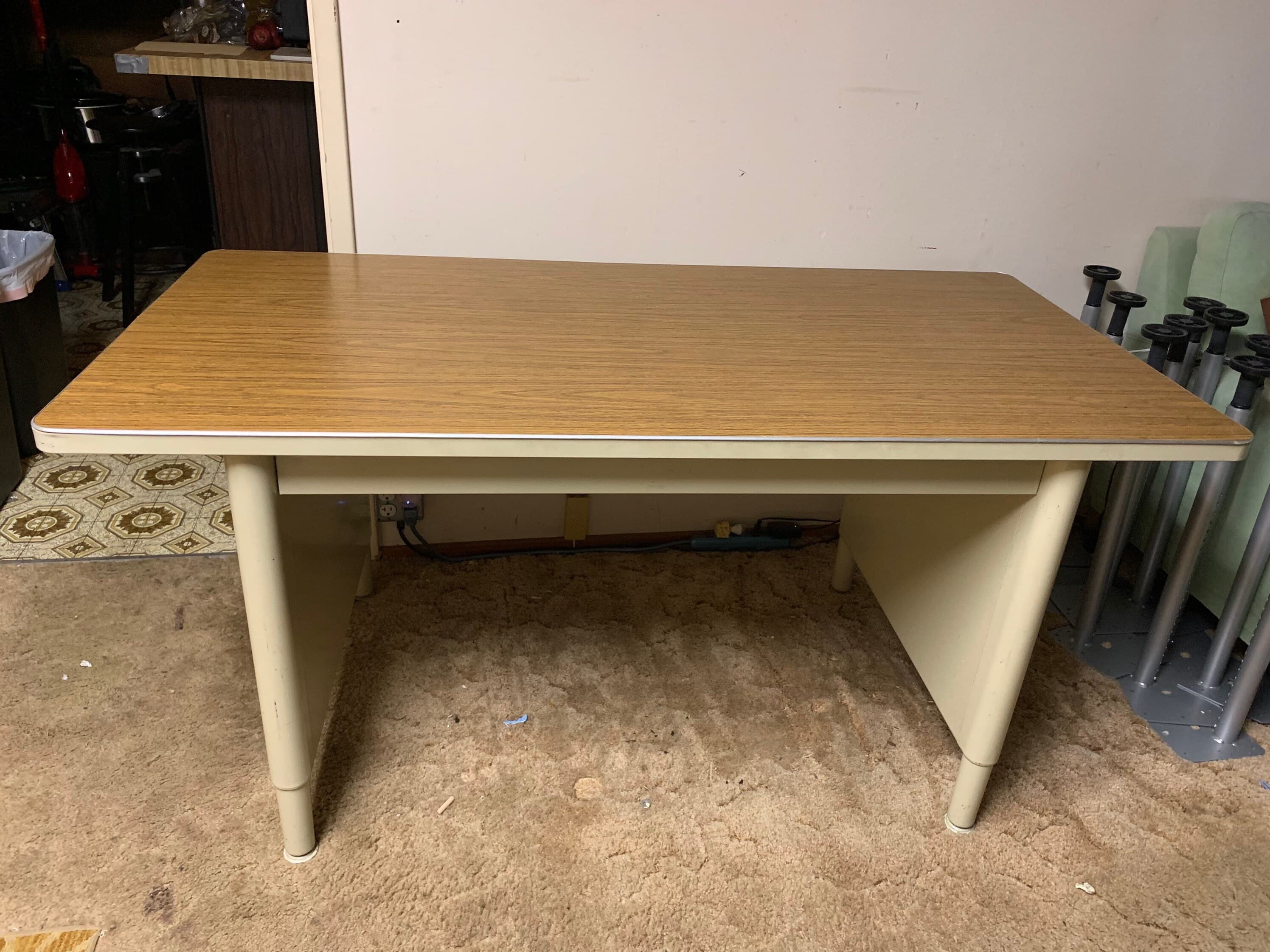 McDowell and Craig vintage metal tanker desk table - Image 1