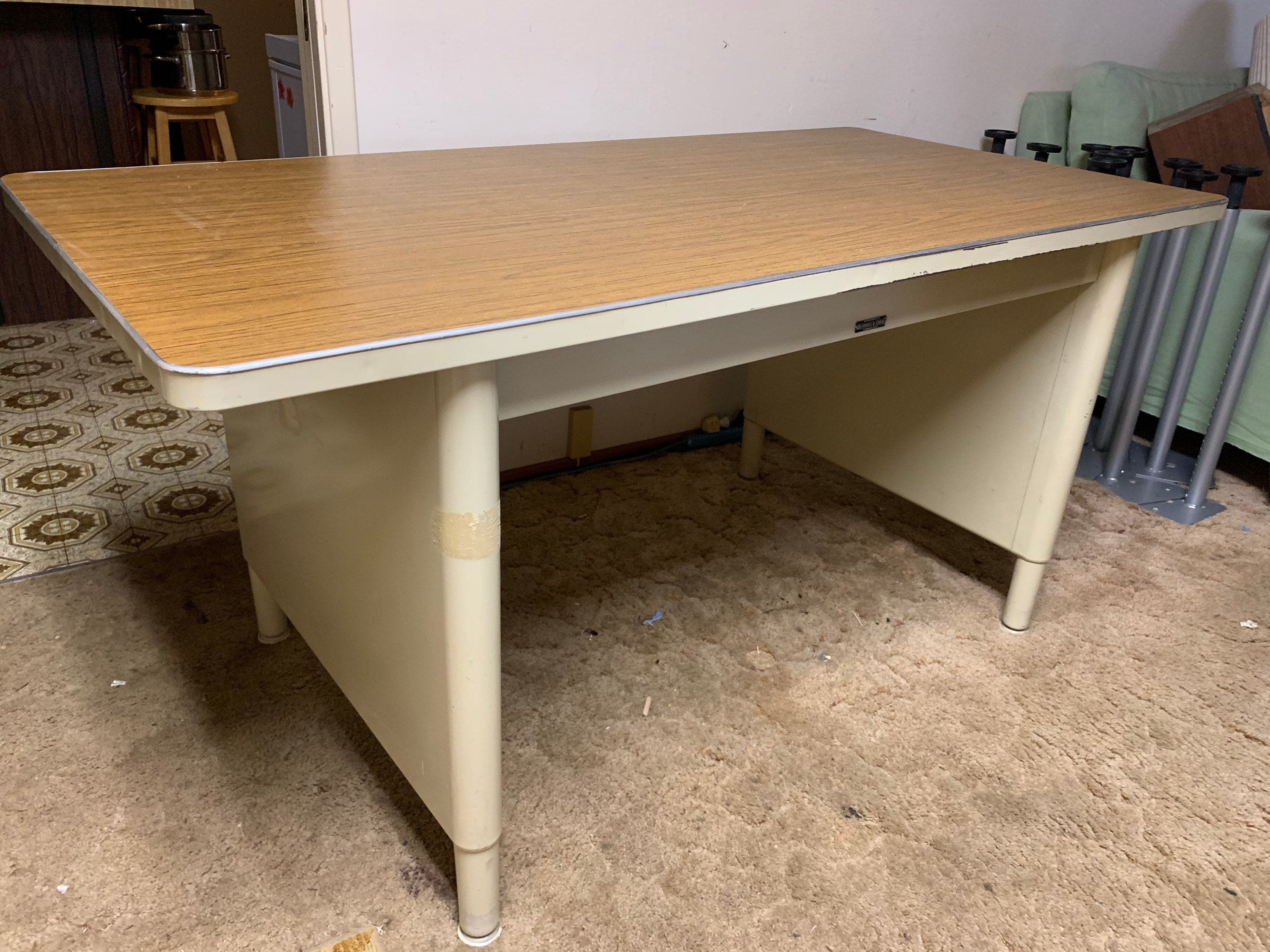 McDowell and Craig vintage metal tanker desk table - Thumbnail 5