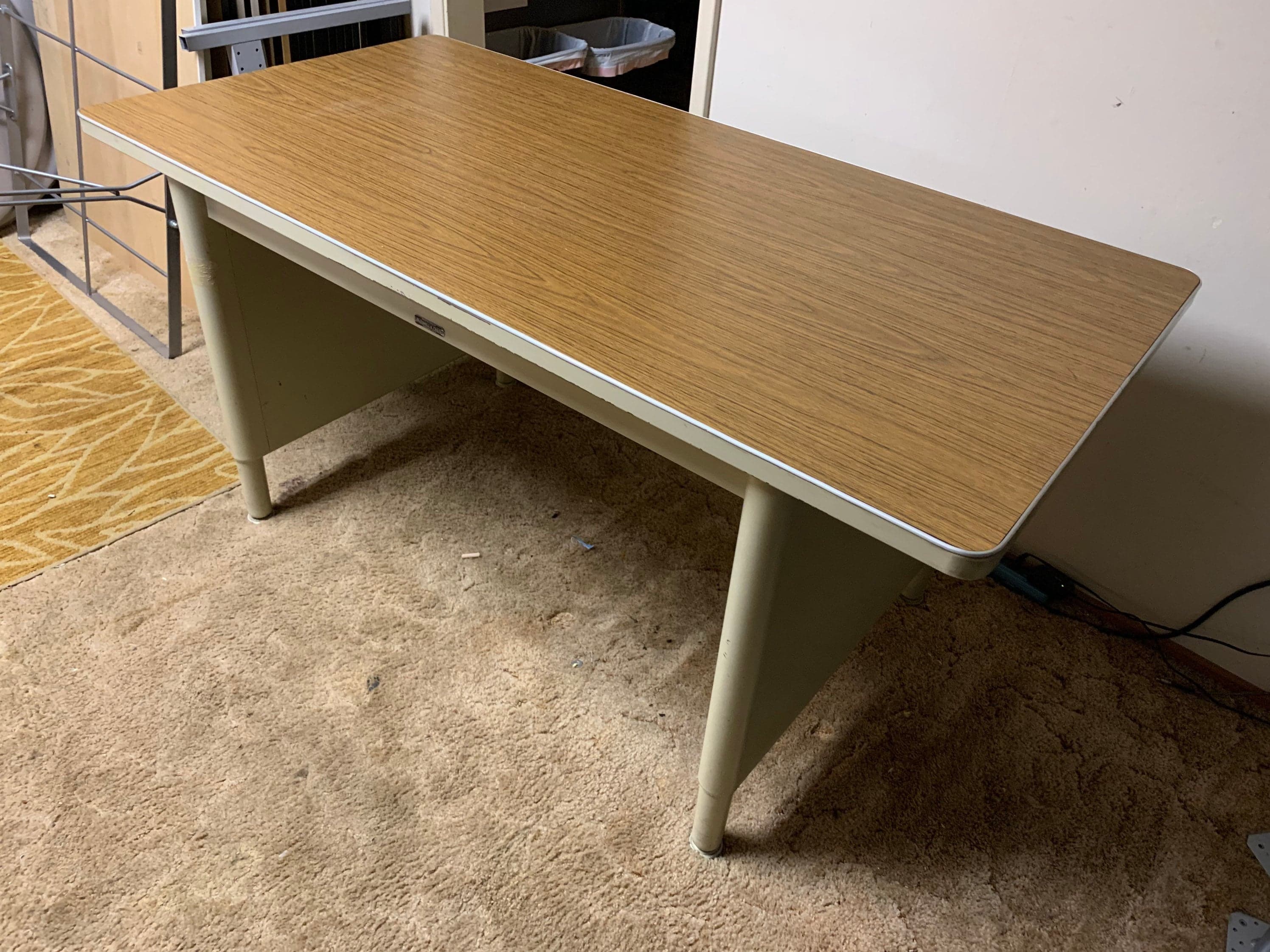 McDowell and Craig vintage metal tanker desk table - Thumbnail 6
