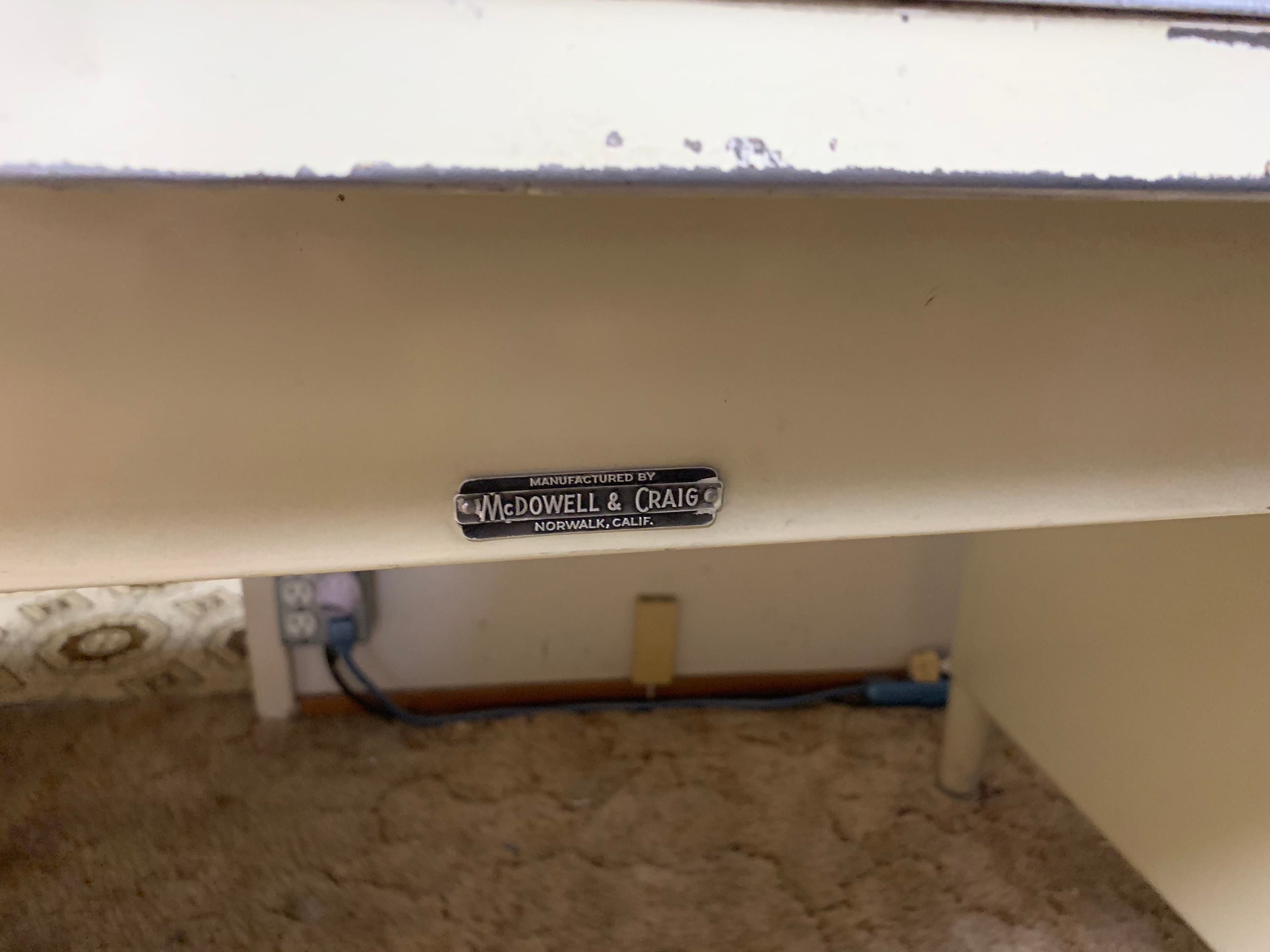 McDowell and Craig vintage metal tanker desk table - Thumbnail 8