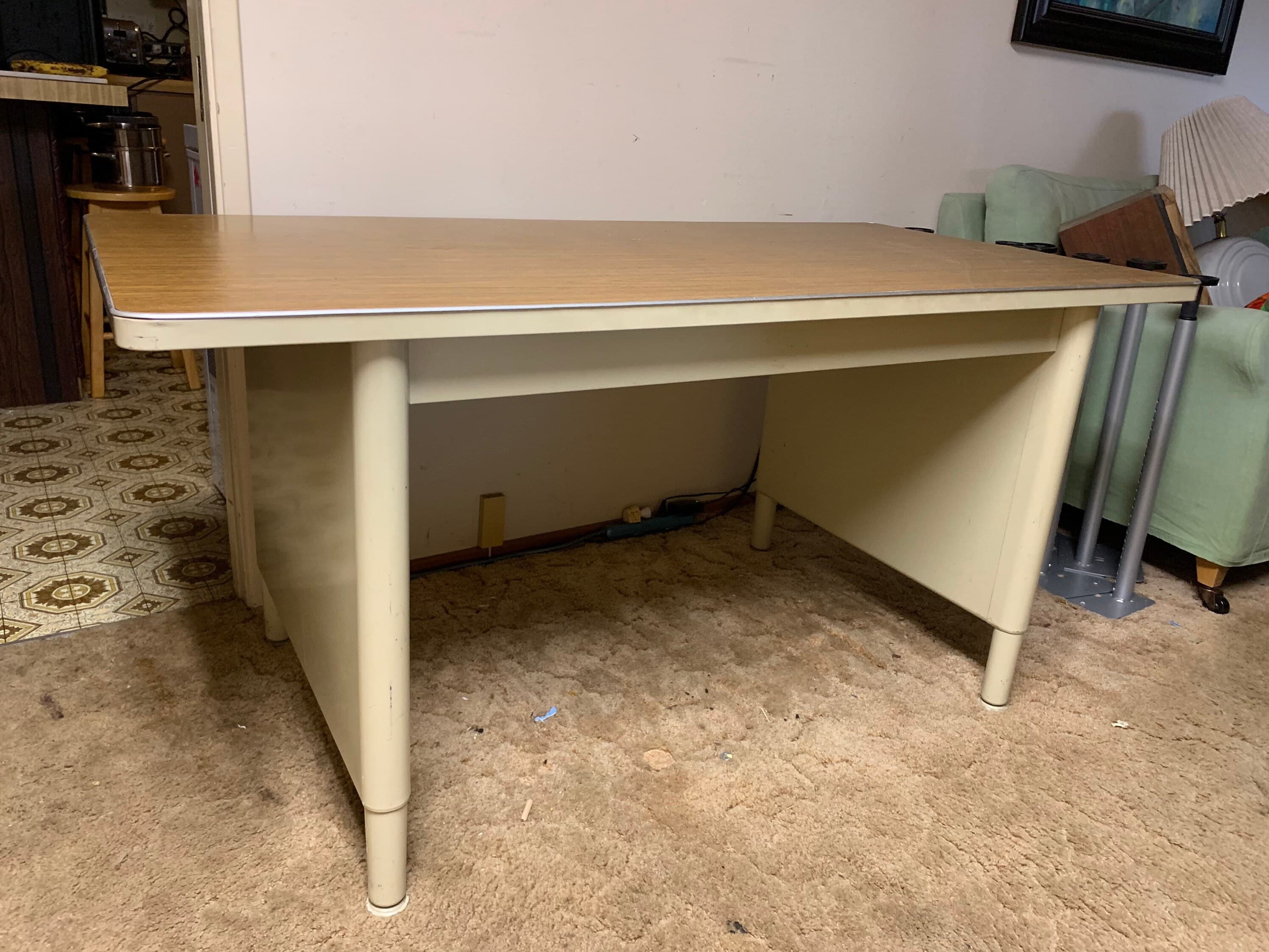 McDowell and Craig vintage metal tanker desk table - Thumbnail 9